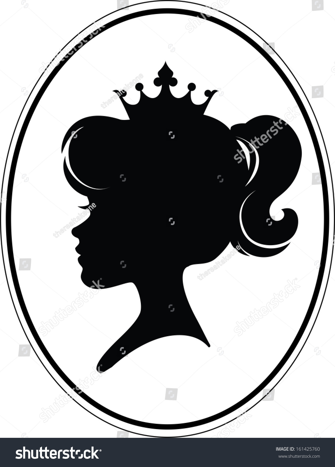 Girl Princess Silhouette On White Background Stock Vector ...