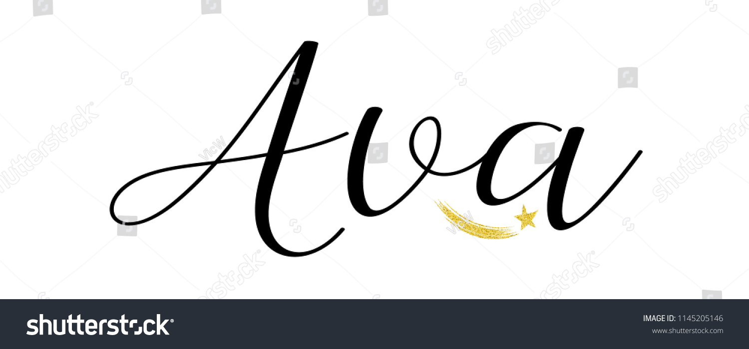 Girls Name Ava Hand Written Calligraphic Stock Vector (Royalty Free ...