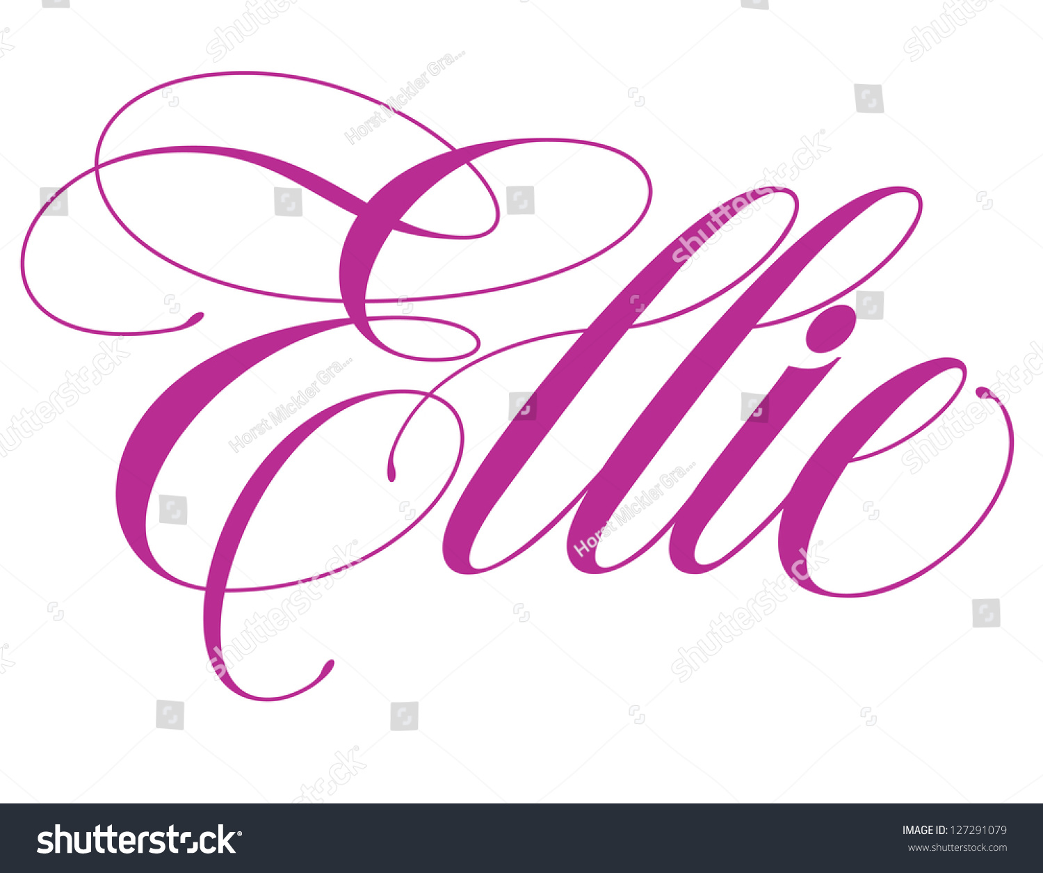 Girl'S Name Elegant Vector Lettering Series: Ellie - 127291079 ...