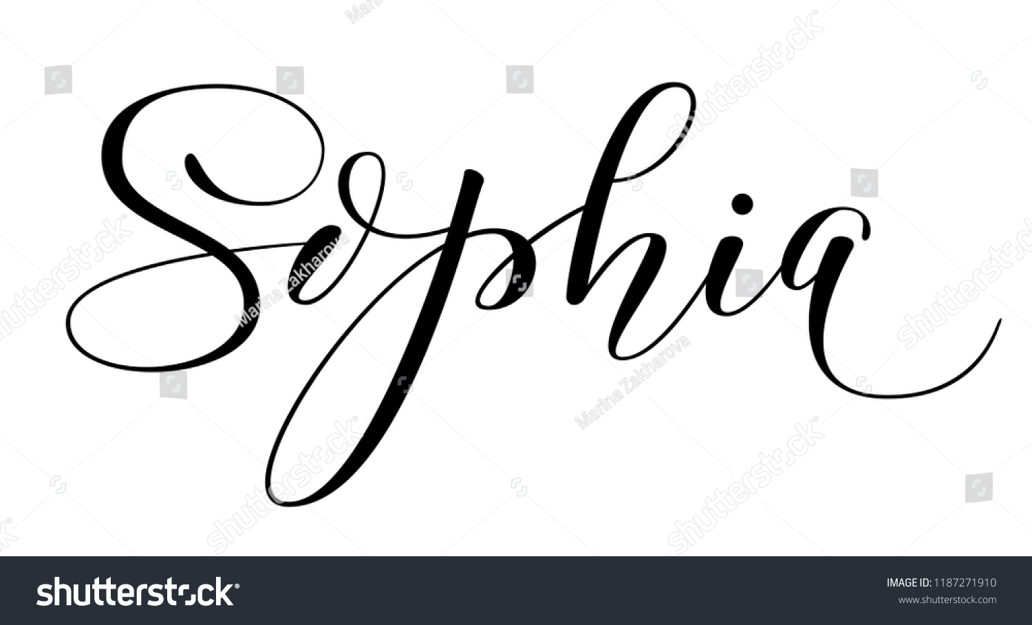 Girls Name Sophia Brush Pen Lettering Stock Vector (Royalty Free ...