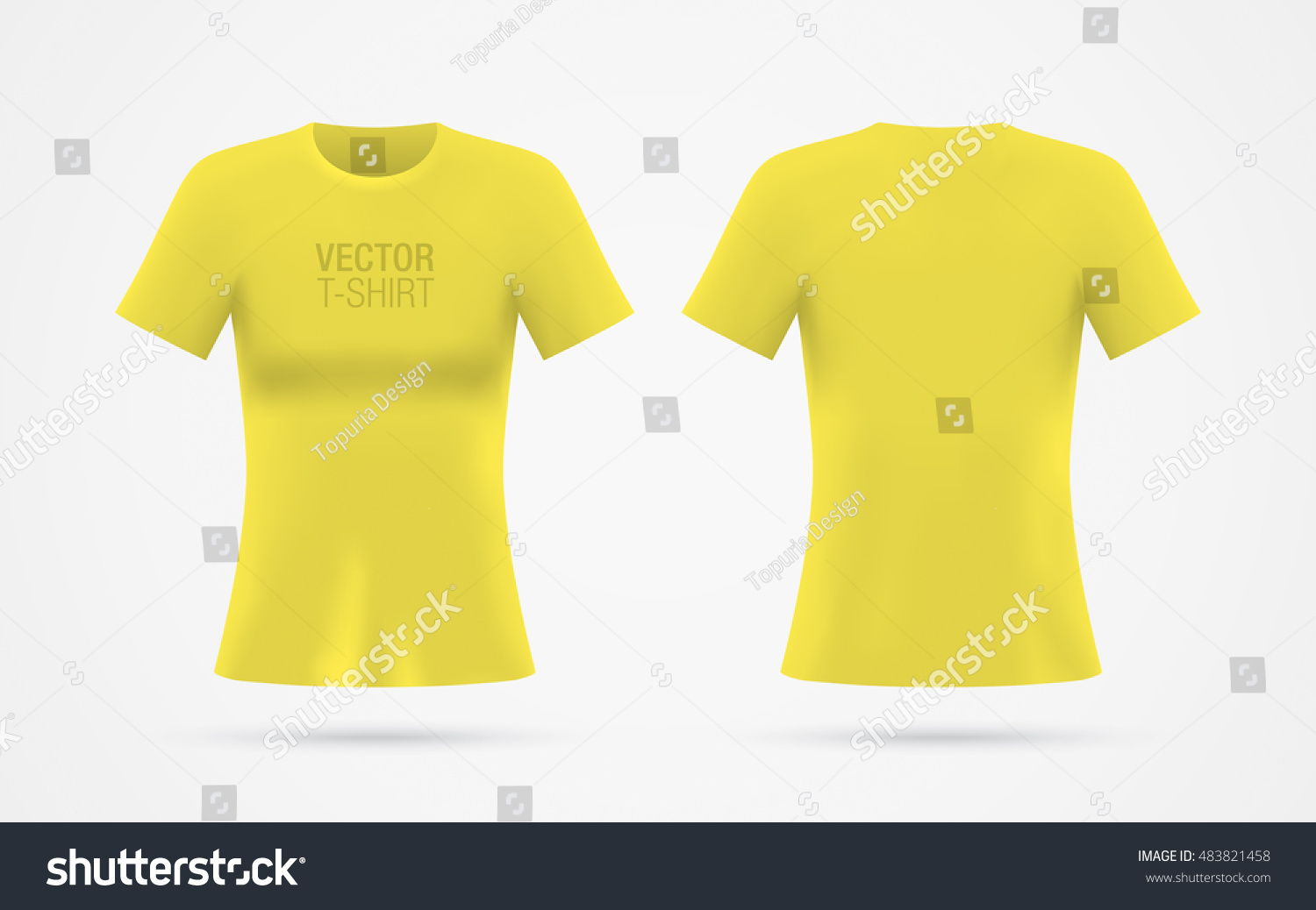 Download Girls Yellow Vector Tshirt Template Isolated Stock Vector Royalty Free 483821458 PSD Mockup Templates