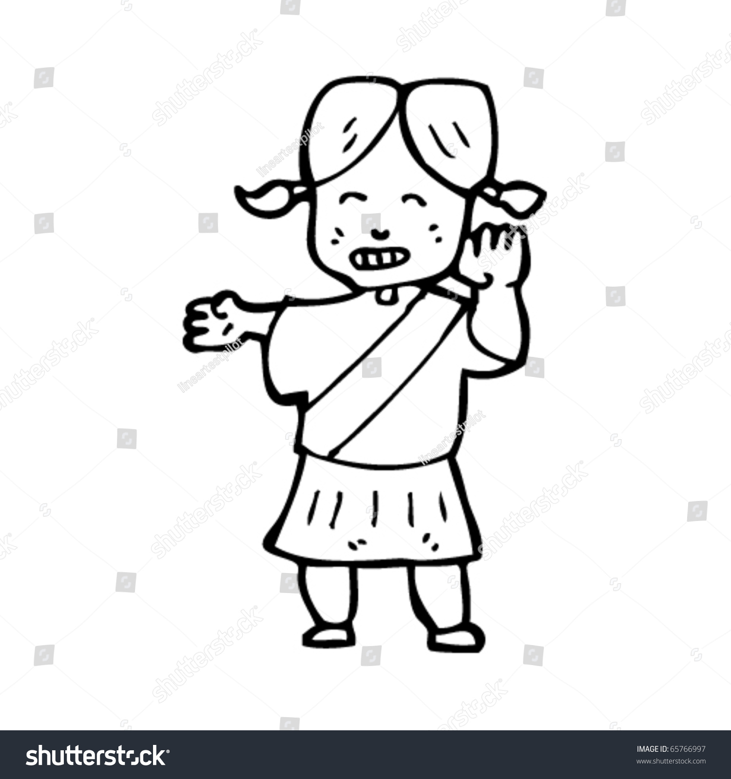 Girl Scout Cartoon Stock Vector Illustration 65766997 : Shutterstock