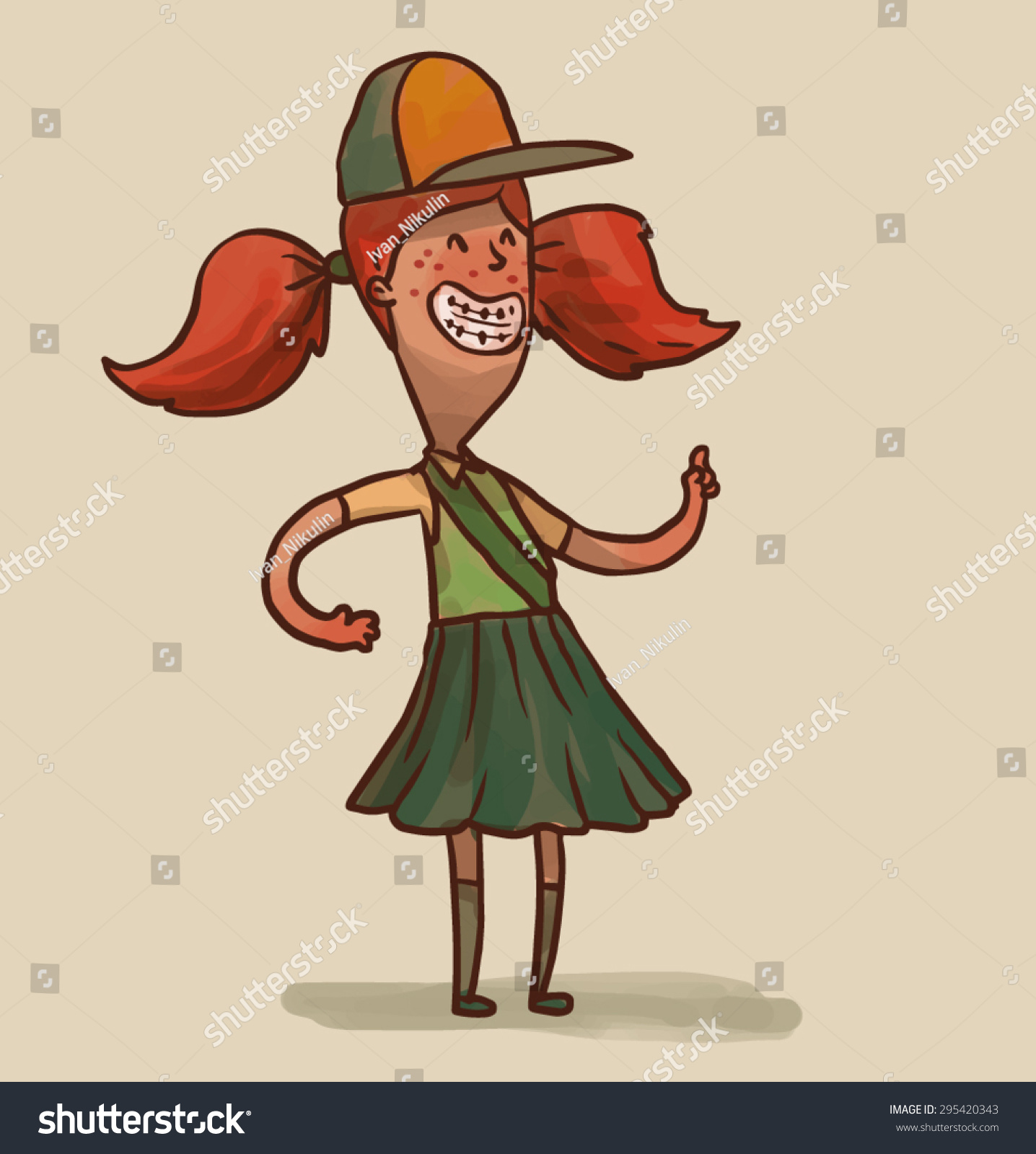 Girl Scout Vector vector de stock (libre de regalías) 295420343 Shutterstock