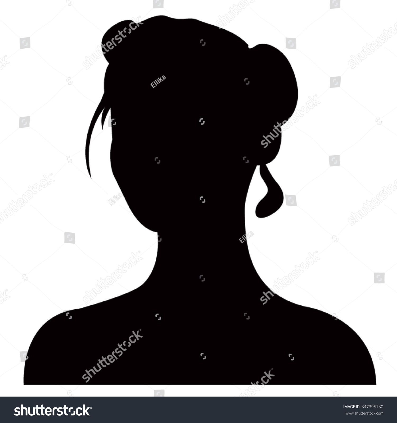 Girl Silhouette Vector Illustration เวกเตอร์สต็อก ปลอดค่าลิขสิทธิ์