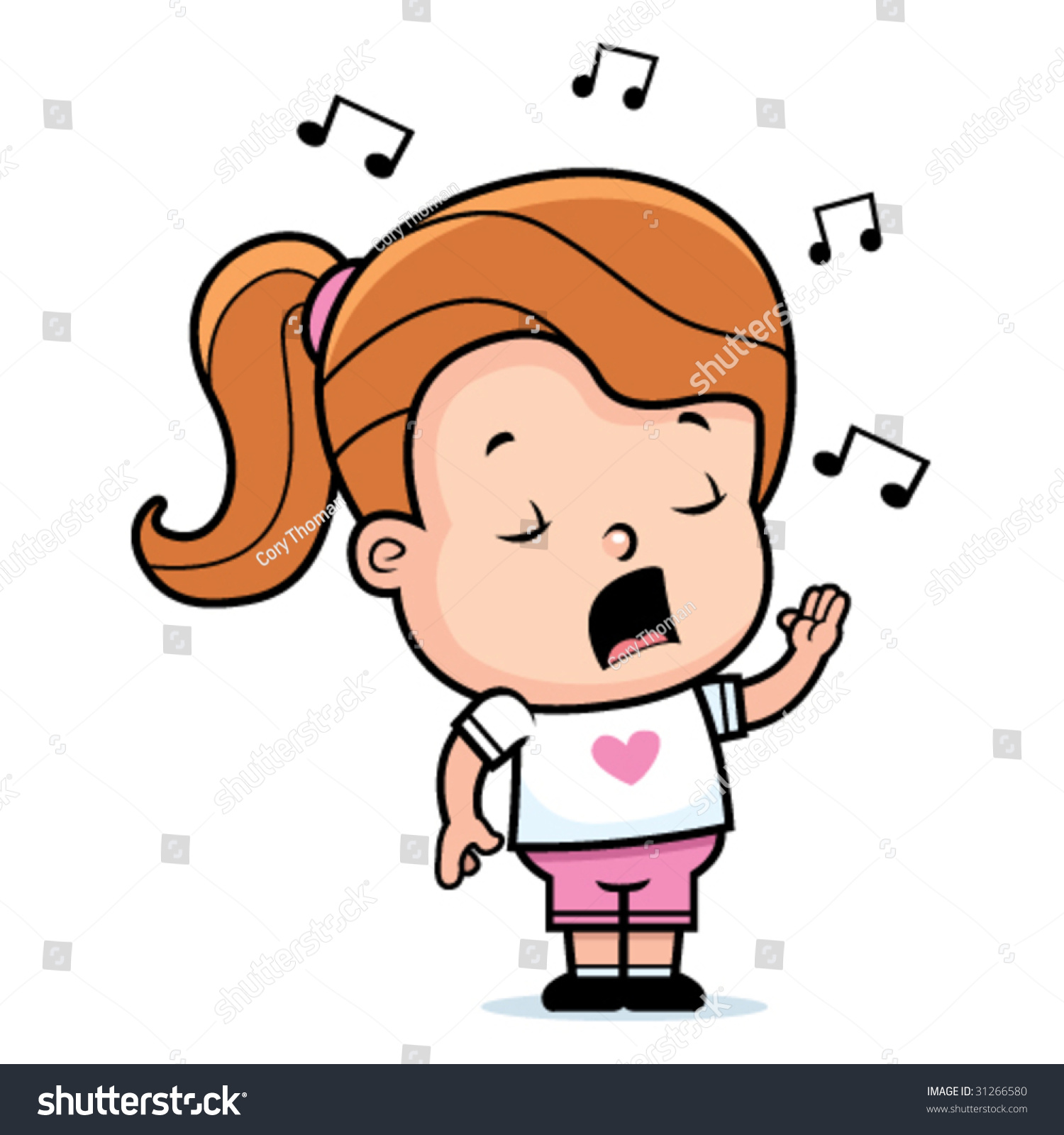 Girl Singing Stock Vector Illustration 31266580 : Shutterstock