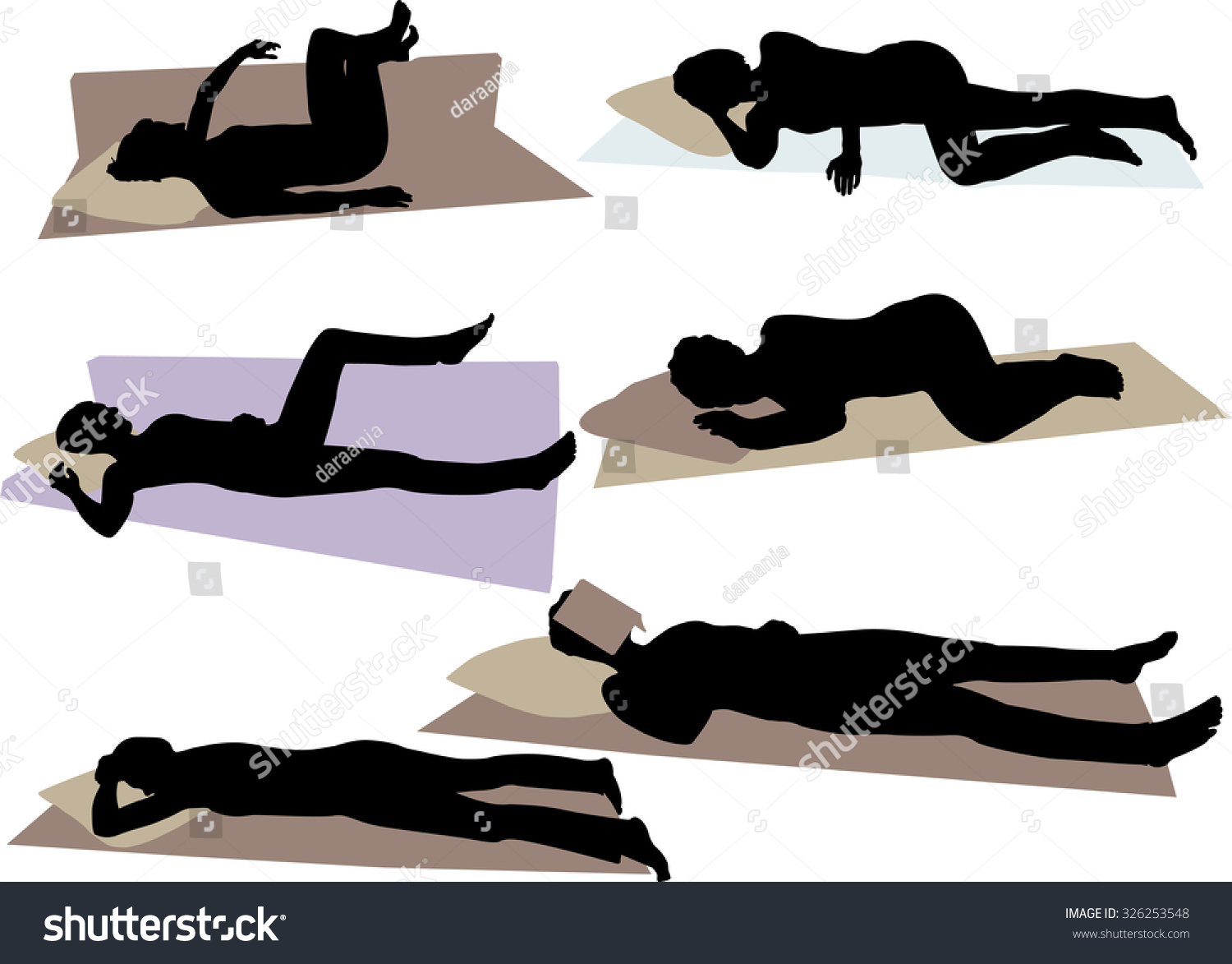 Girl Sleeping Vector Silhouette 326253548 Shutterstock