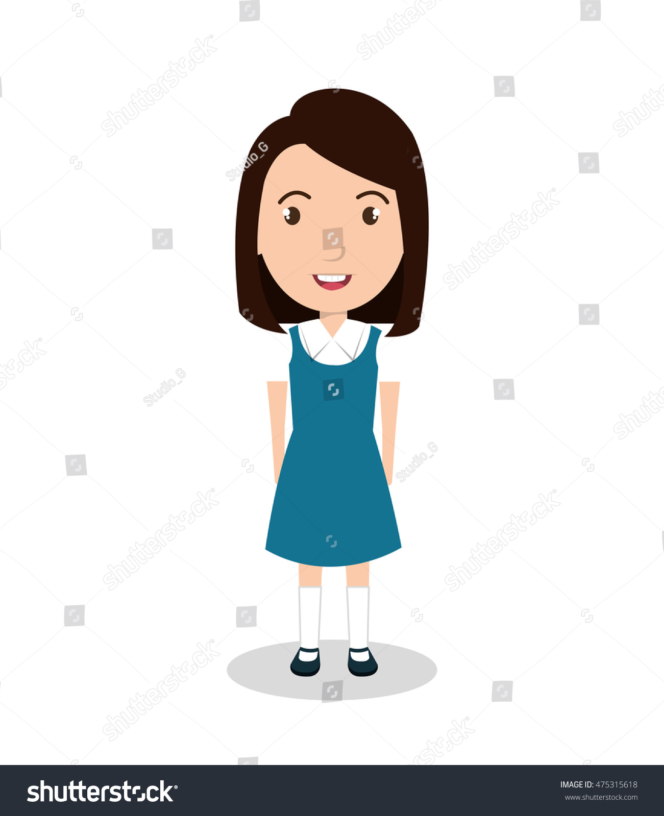 Girl Student Uniform Icon Vector Illustration Stock Vector (Royalty ...