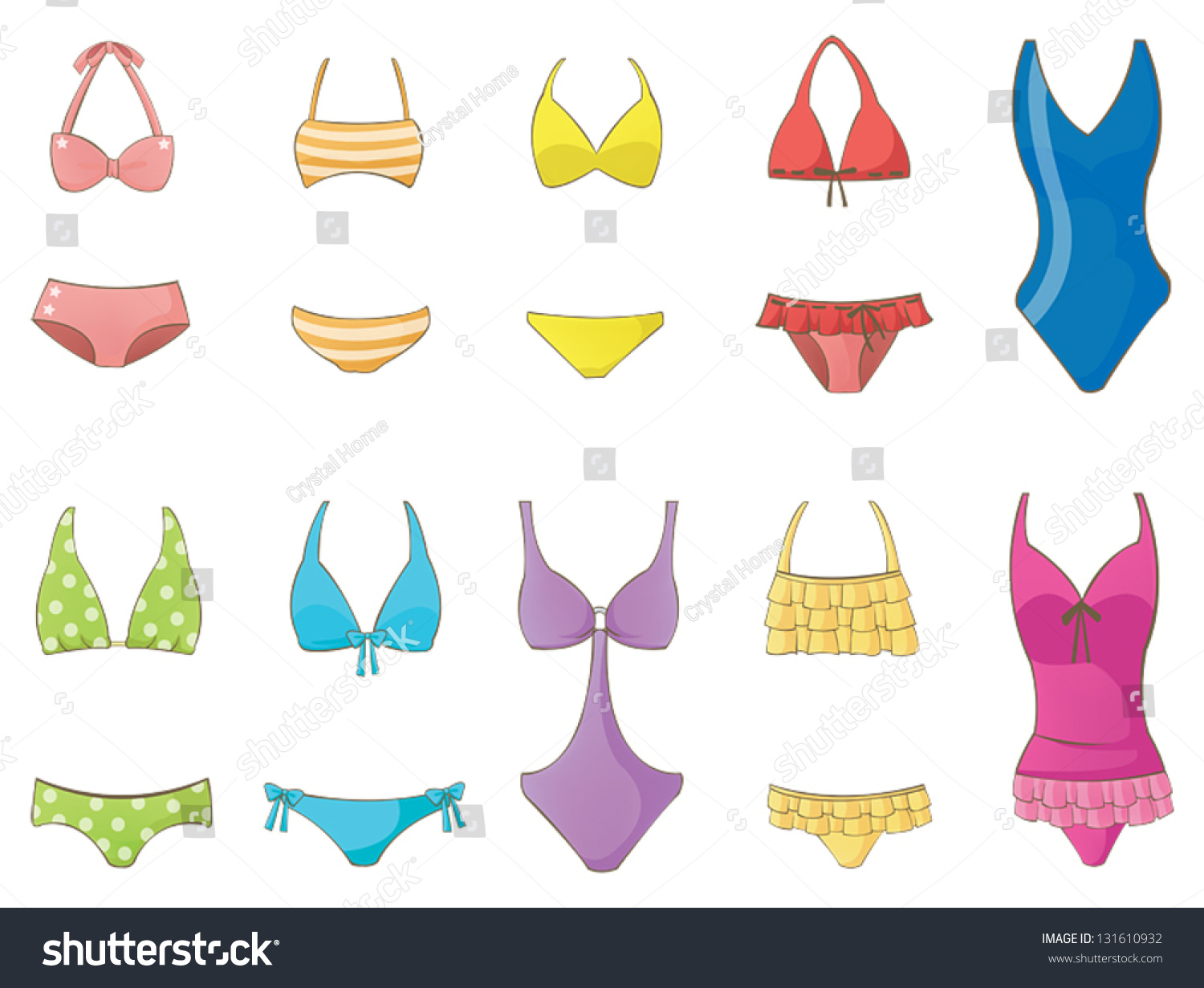 Girl Summer Fashion Swimsuit Bikini Icon Stock Vector (Royalty Free ...