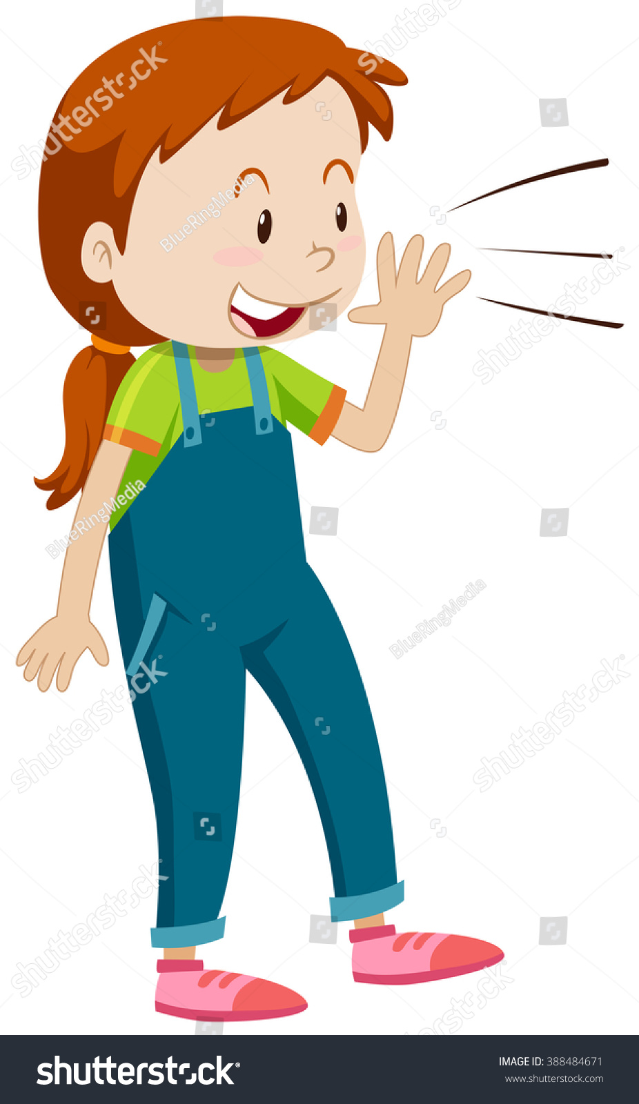 Girl Happy Face Shouting Illustration Stock Vector (Royalty Free) 388484671