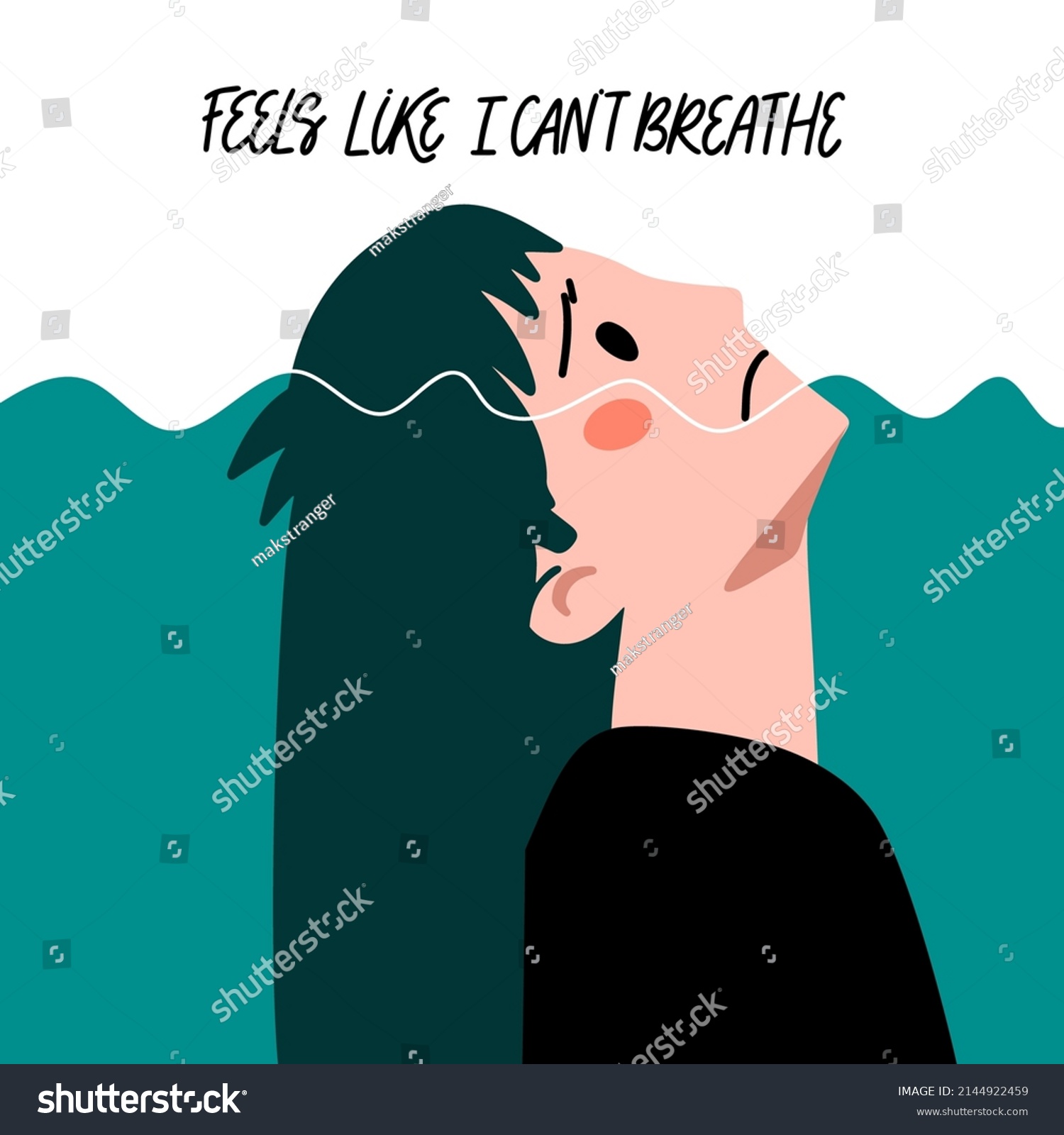 Girl Panic Attack Flat Concept Vector Stock Vector (Royalty Free ...