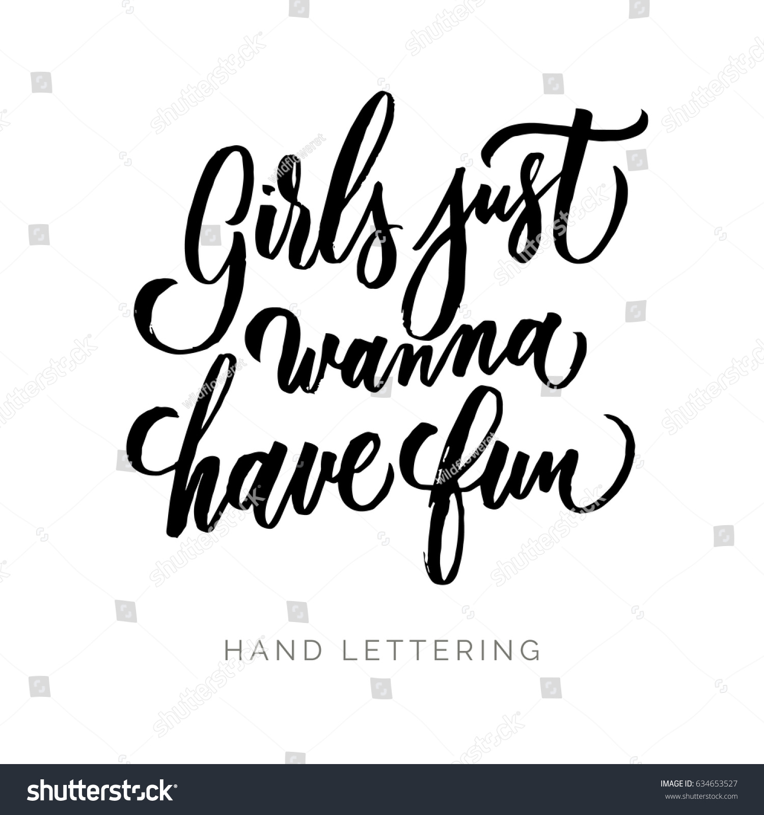 Download Girls Just Wanna Have Fun Hand Stock Vector (Royalty Free ...