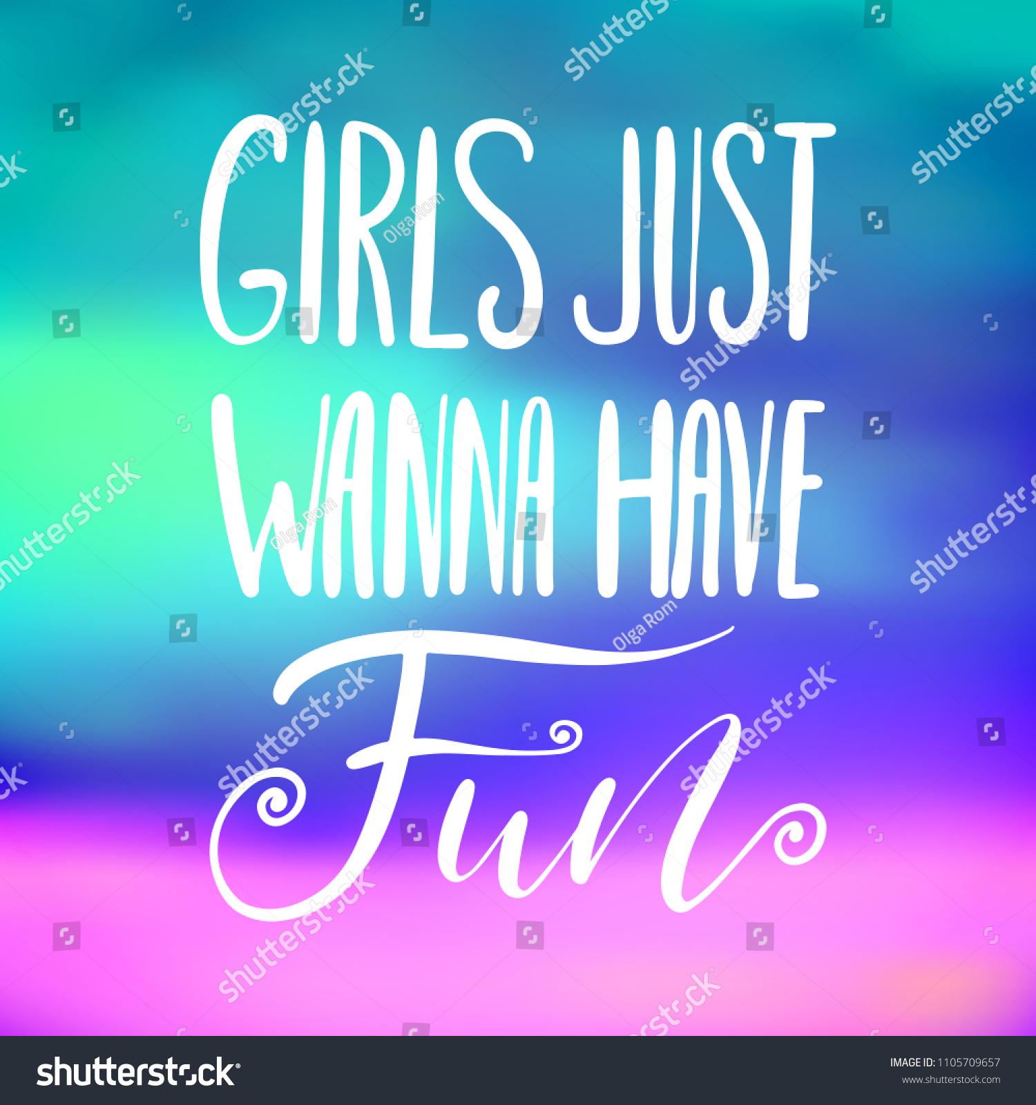 Girls Just Wanna Have Fun Handwritten Stock Vector (royalty Free 