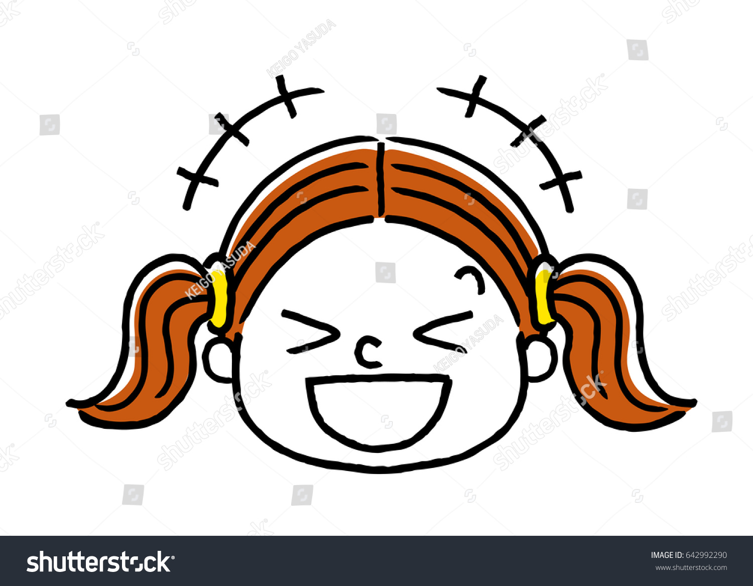 Girls Facial Expressions Laugh Stock Vector Royalty Free