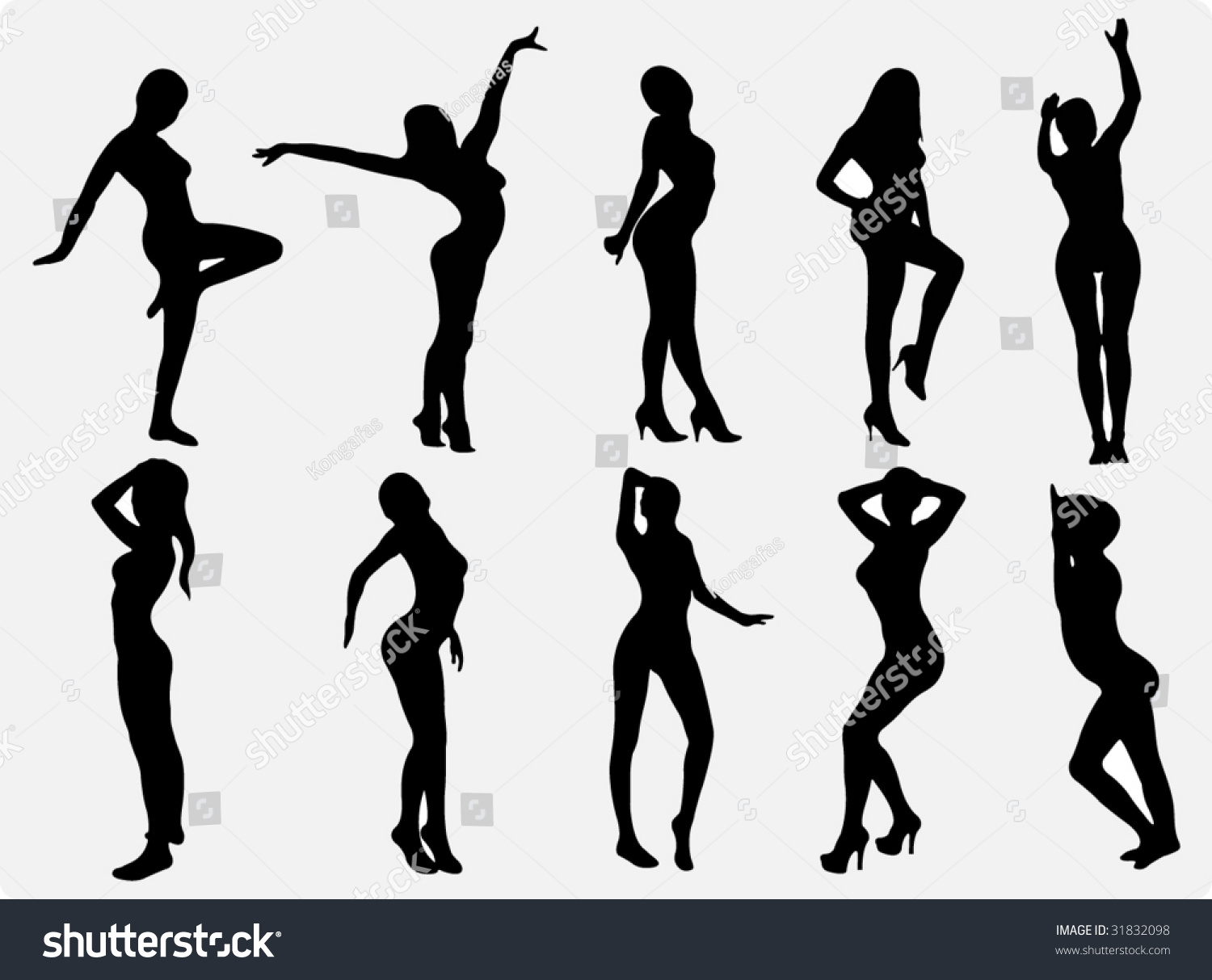 Girls Silhouette 7 Stock Vector 31832098 - Shutterstock