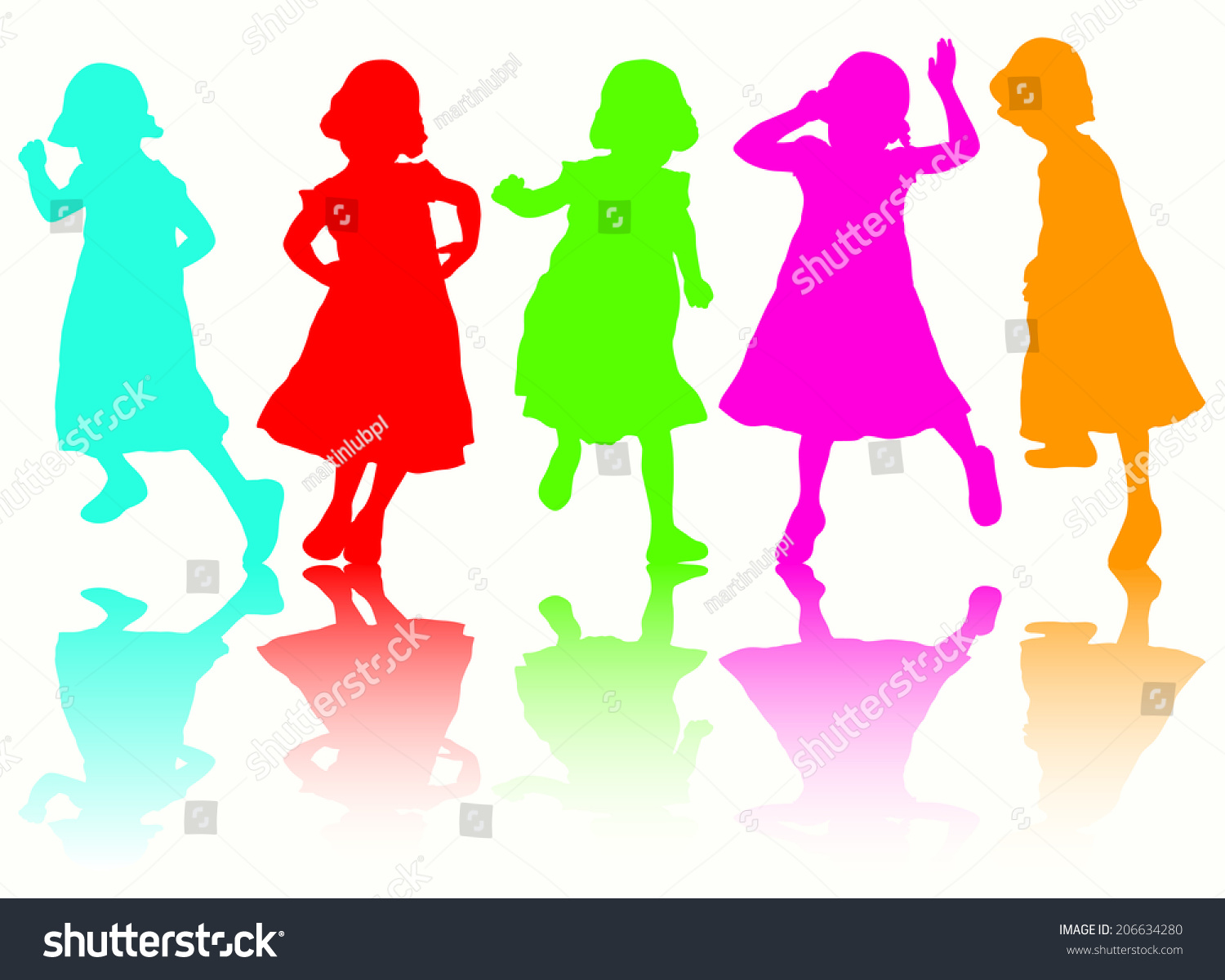 Girls Silhouettes Stock Vector (Royalty Free) 206634280