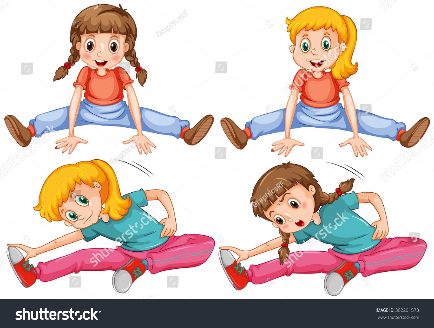 Girls Stretching Her Legs Illustration - 362201573 : Shutterstock