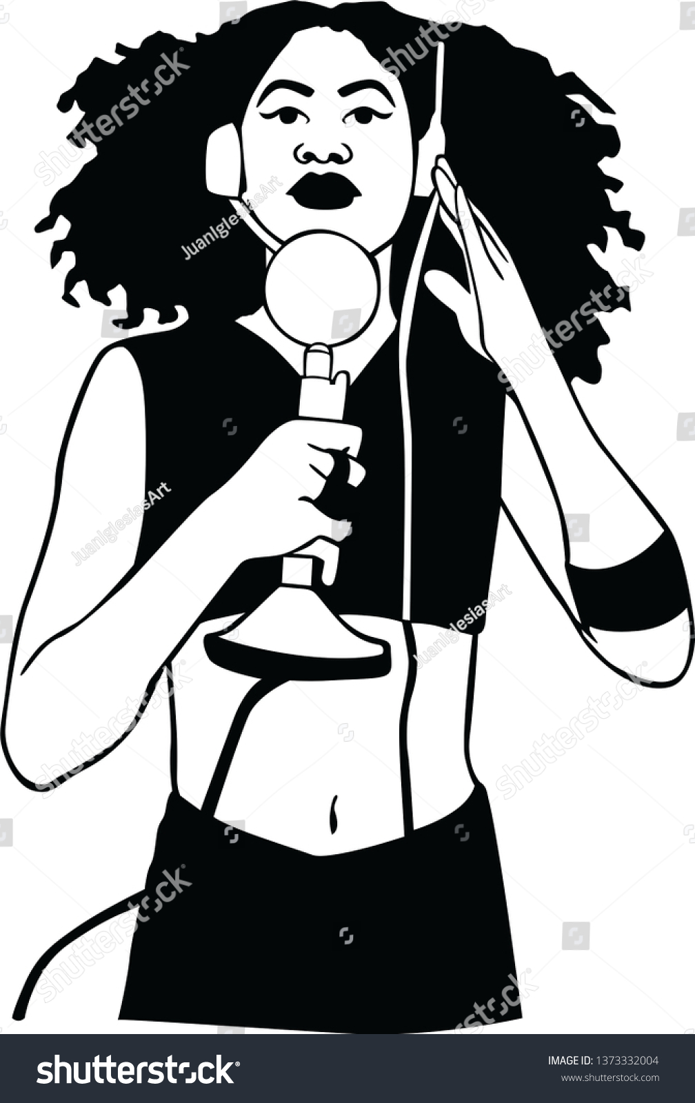 Girls Vector Black Stock Vector (royalty Free) 1373332004 