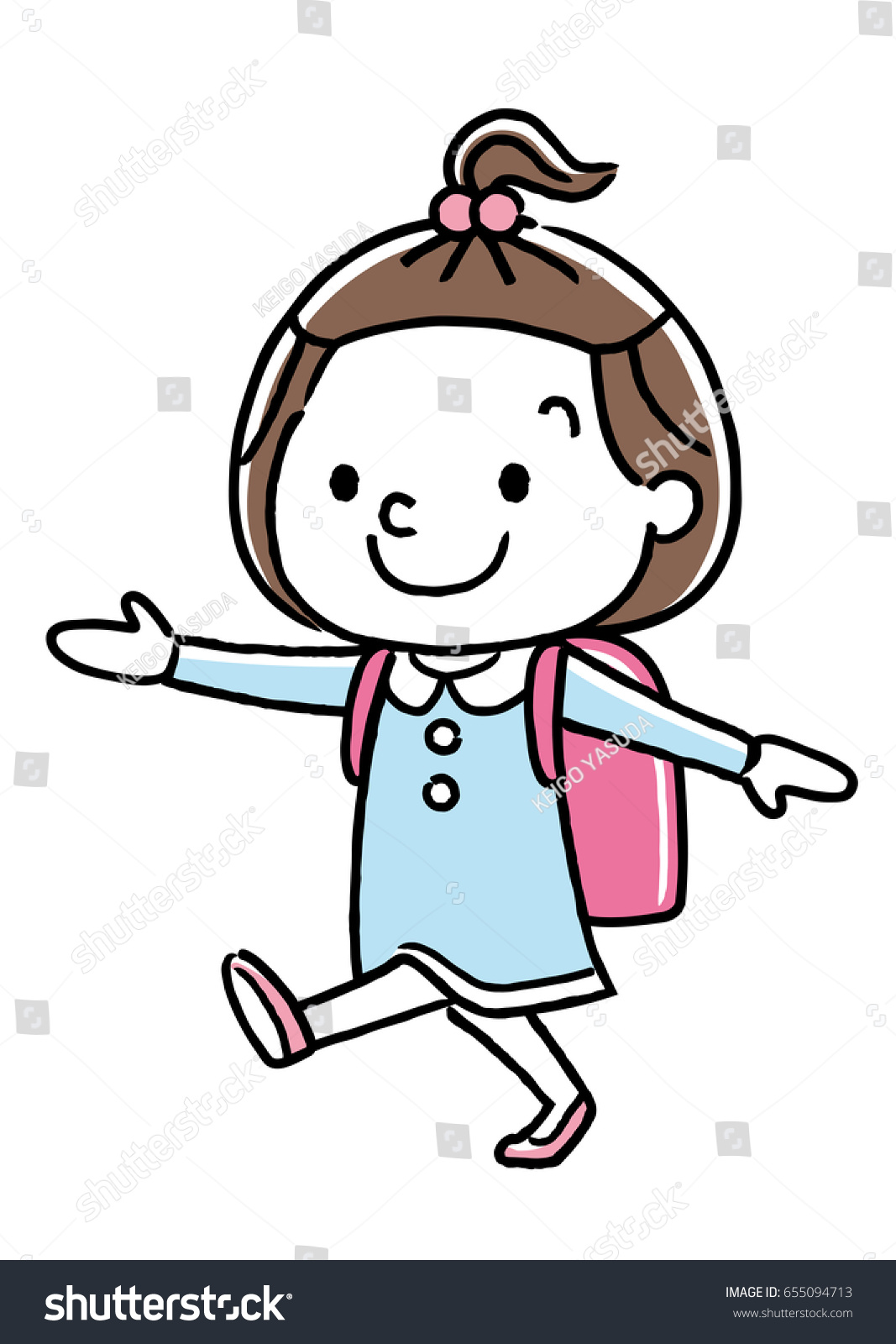 Girls Walking School Stock Vector (Royalty Free) 655094713 | Shutterstock