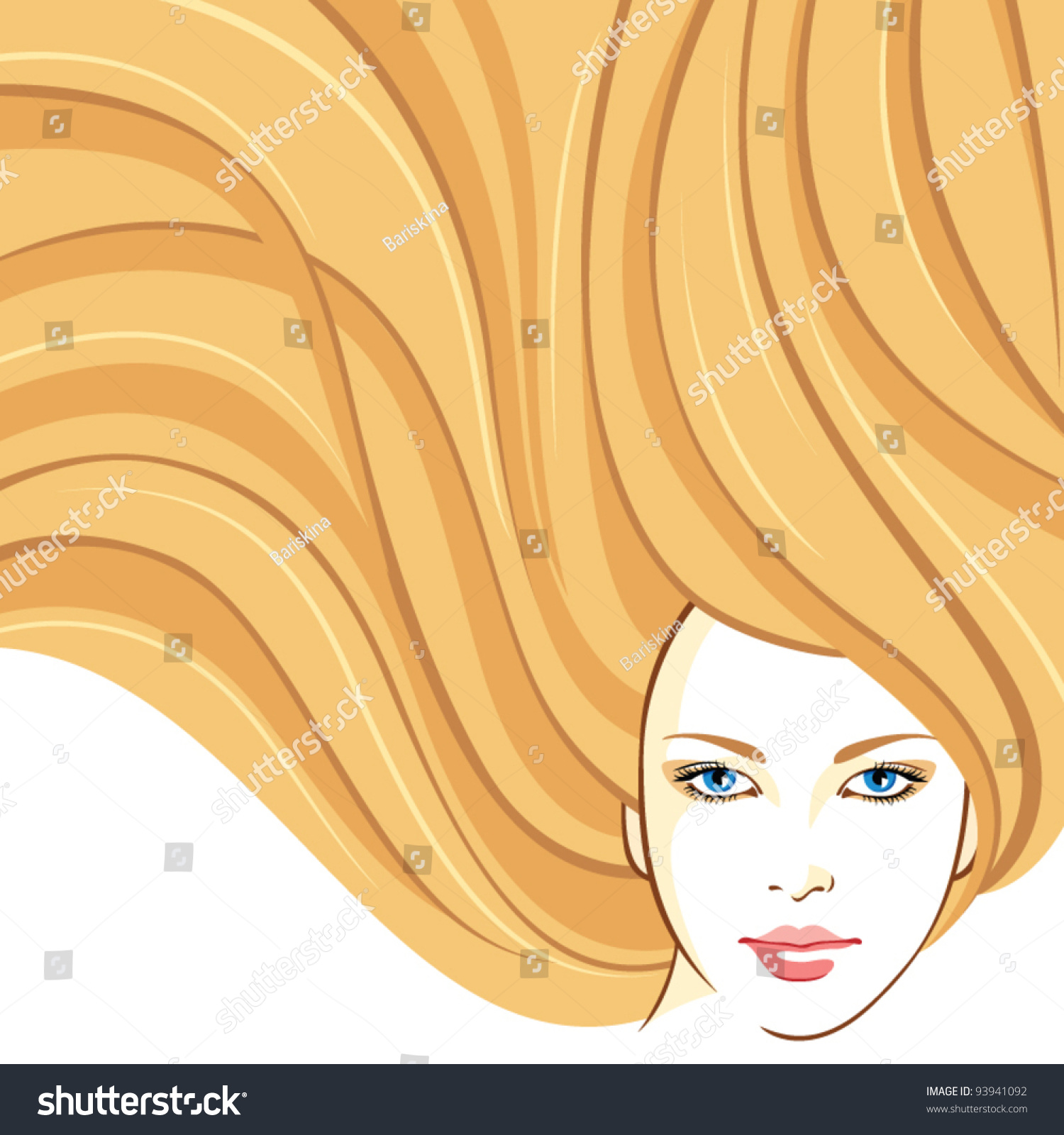 Girls Beautiful Hair Stock Vector Royalty Free 93941092 Shutterstock 