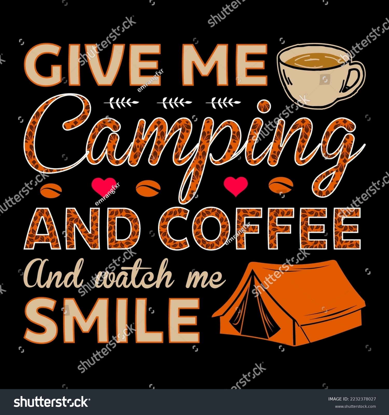 SVG of Give Me Camping And Coffee SVG Sublimation Vector T-Shirt Coffee Sublimation svg
