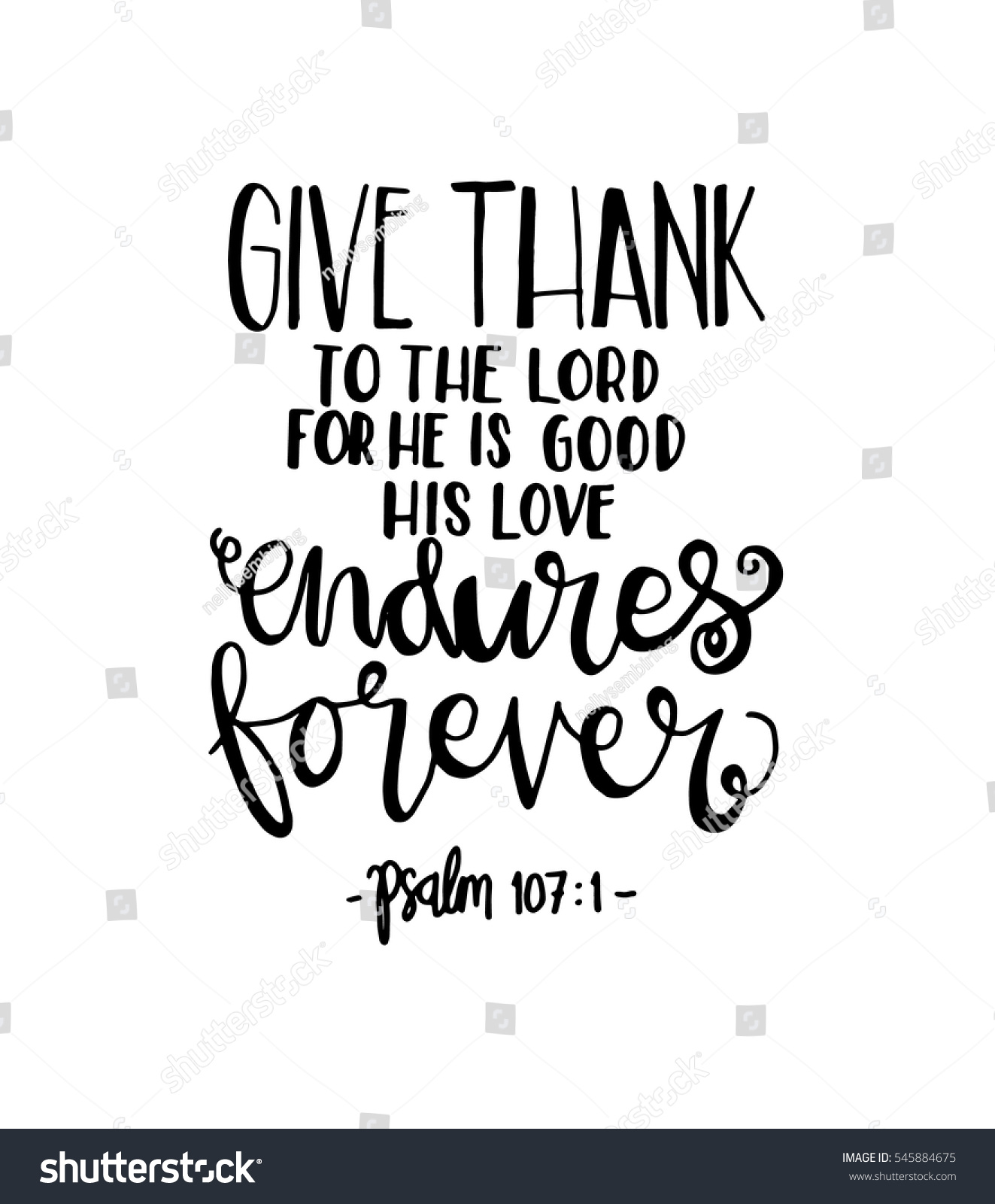 Give Thank Lord Bible Verse Hand Stock Vector (Royalty Free) 545884675 ...