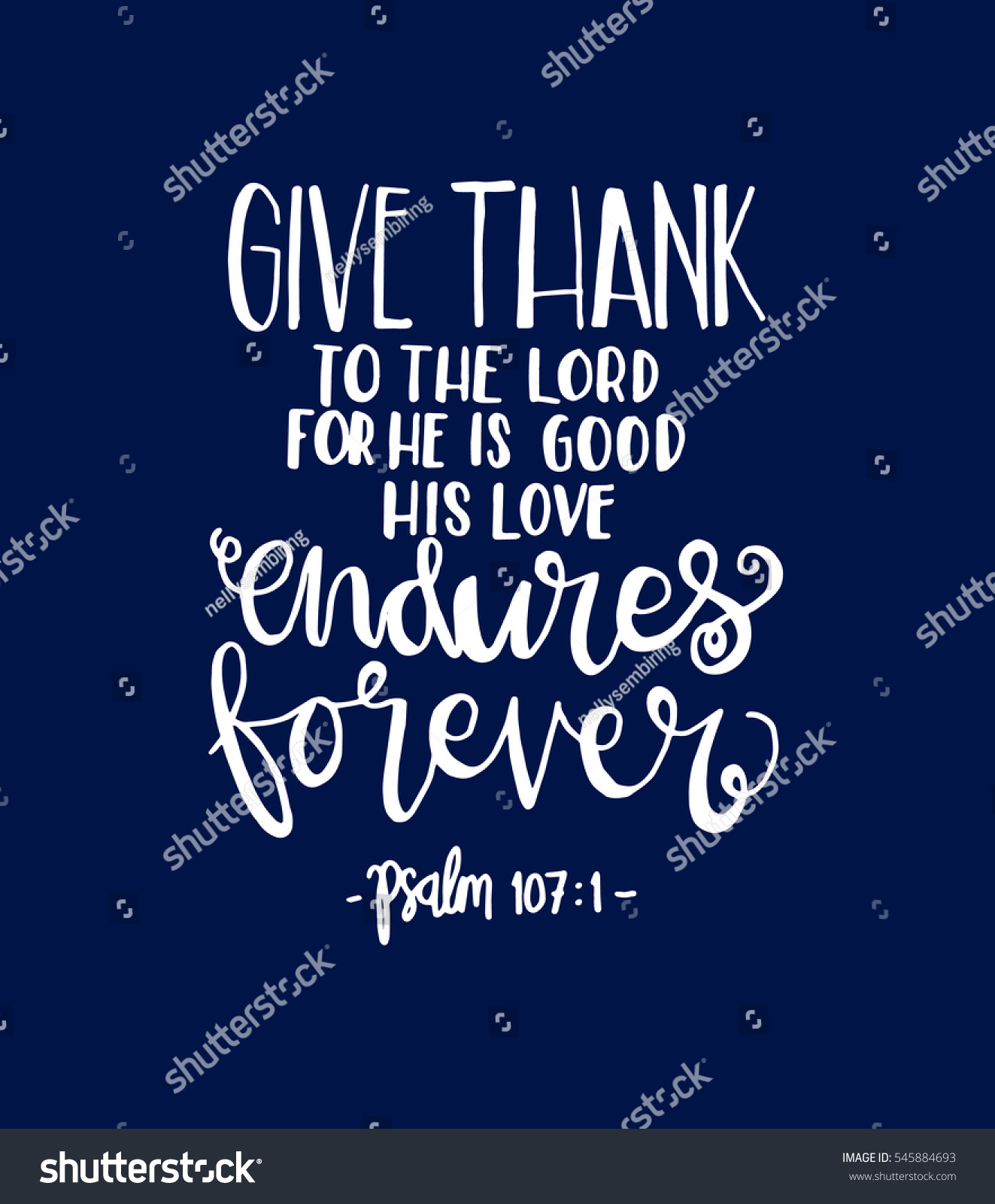 Give Thank Lord Bible Verse Hand Stock Vector (Royalty Free) 545884693