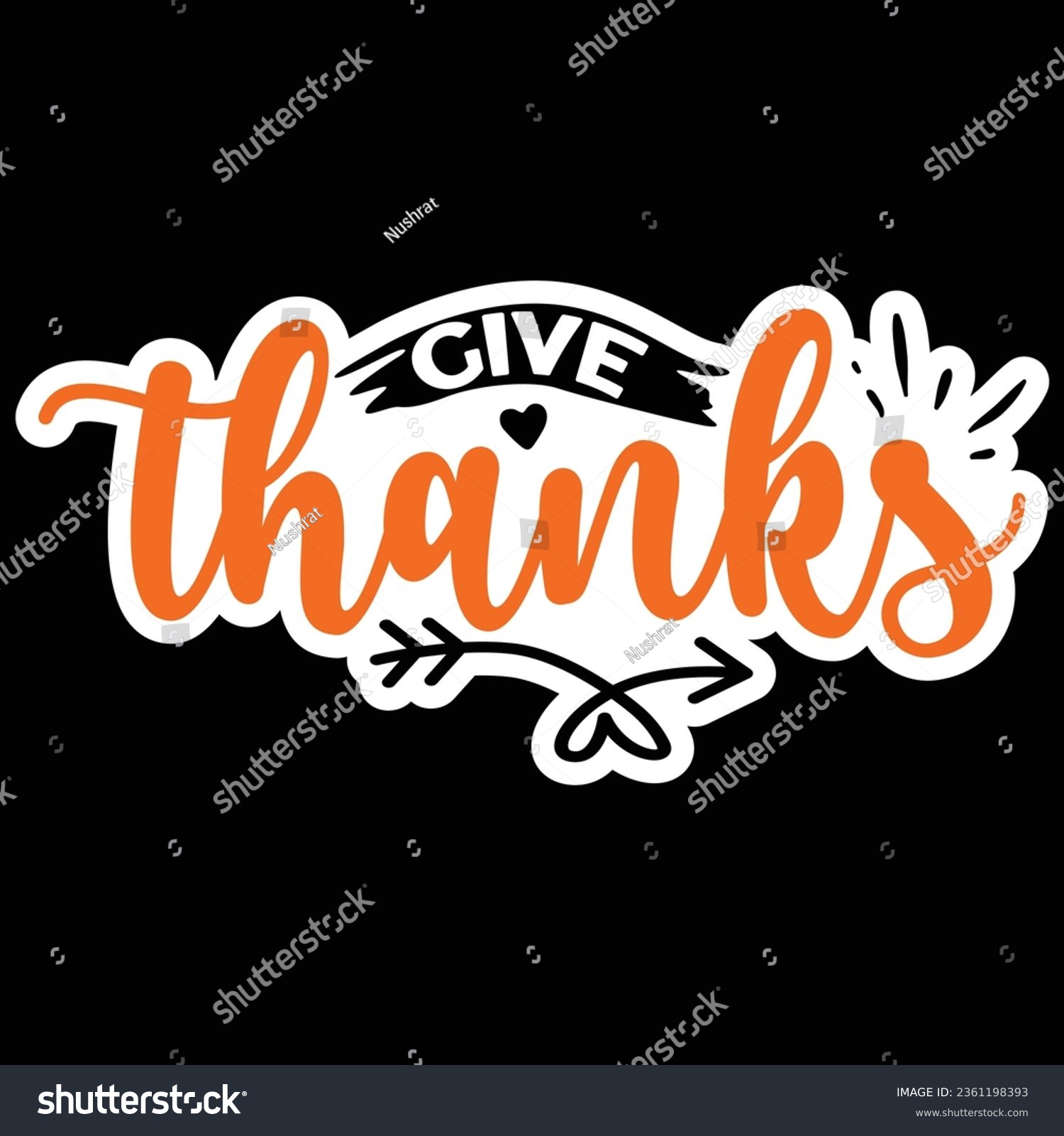 SVG of give thanks, Sticker SVG Design Vector file. svg