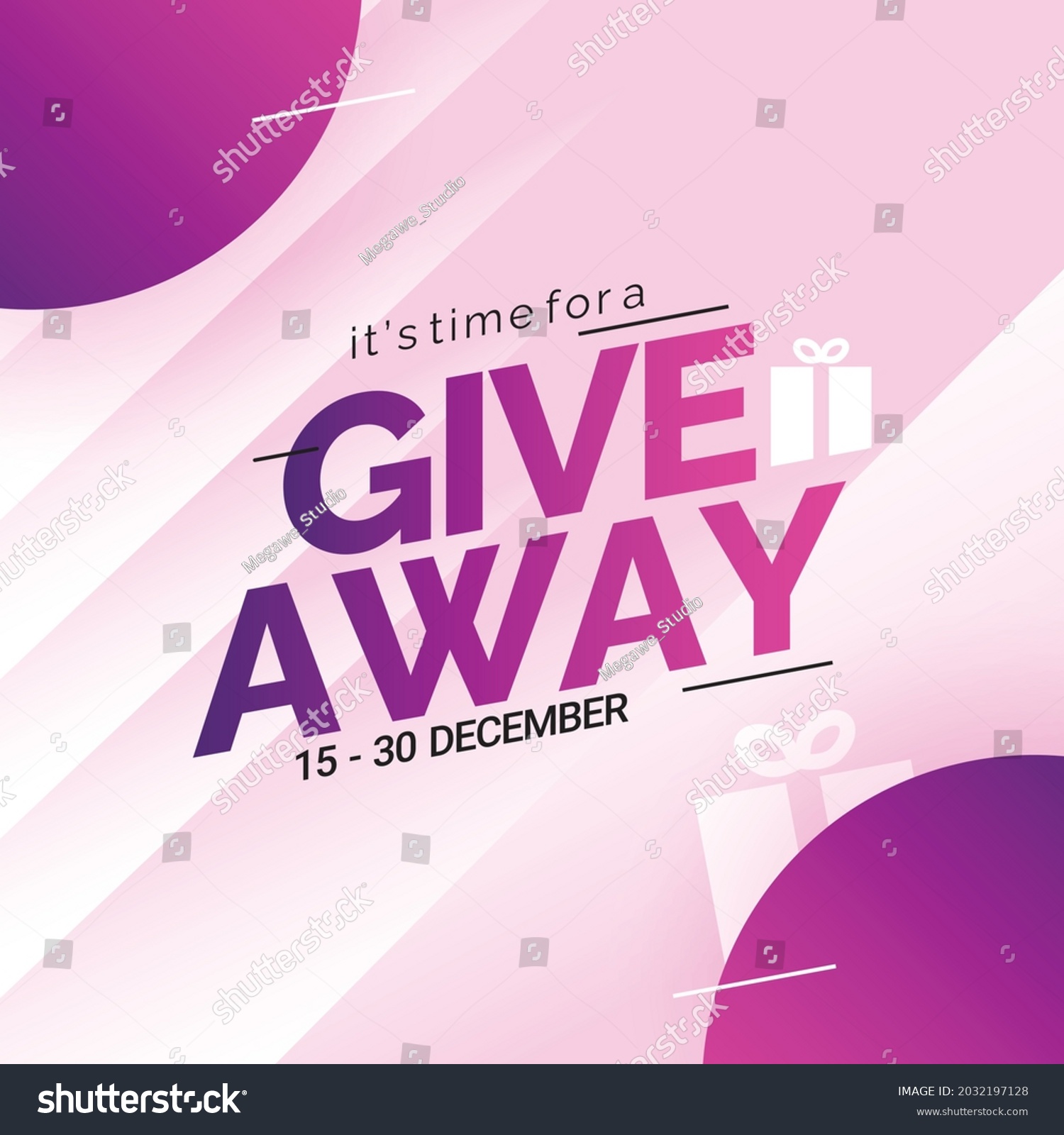 Giveaway Contest Enter Win Banner Template Stock Vector (Royalty Free