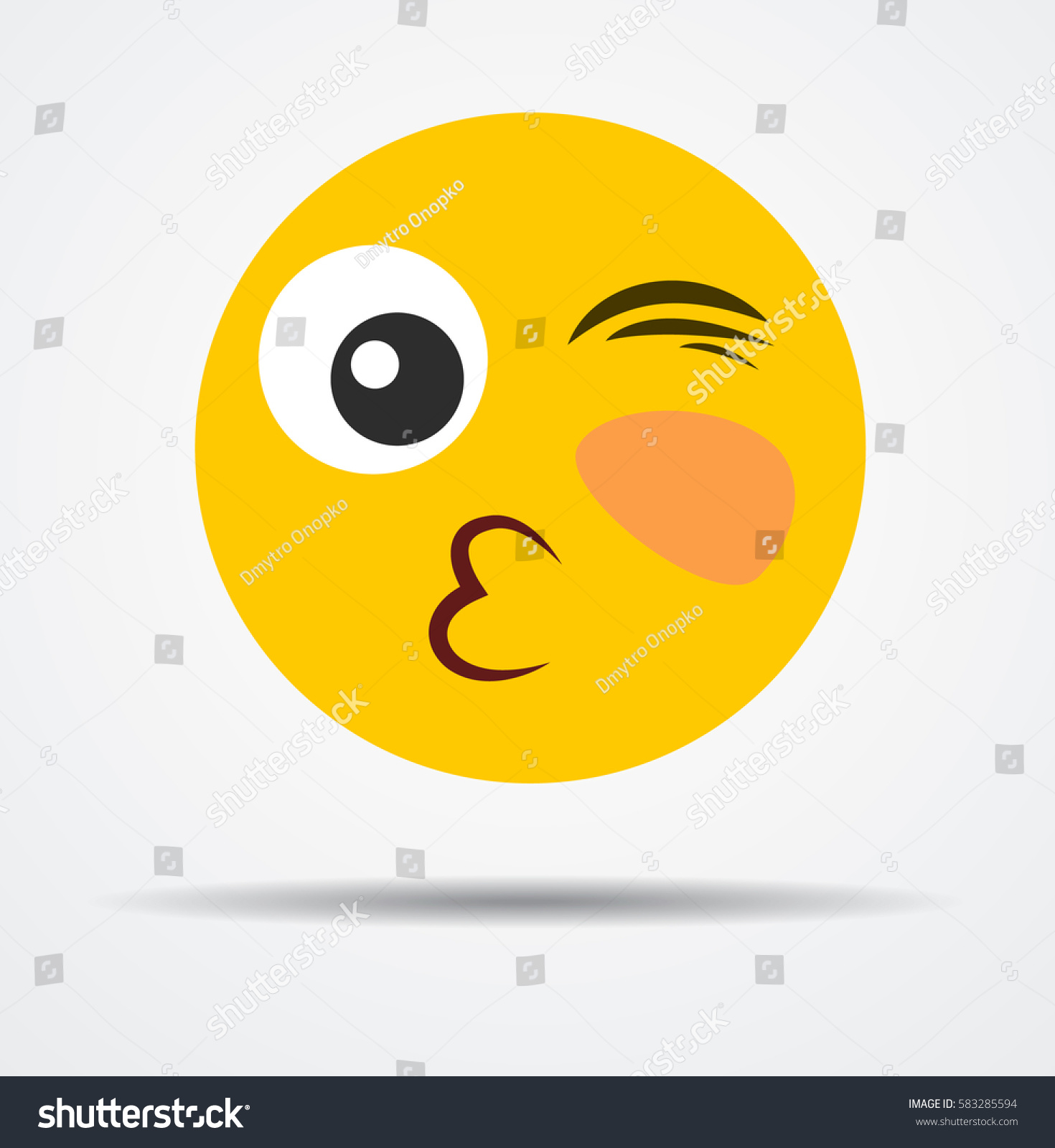 Giving Kiss Emoticon Flat Design Stock Vector Royalty Free