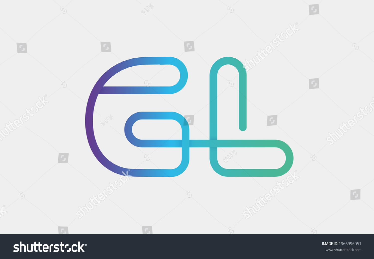 SVG of GL Monogram tech with a monoline style. Looks playful but still simple and futuristic. A perfect logo for your tech company or any futuristic design project. svg