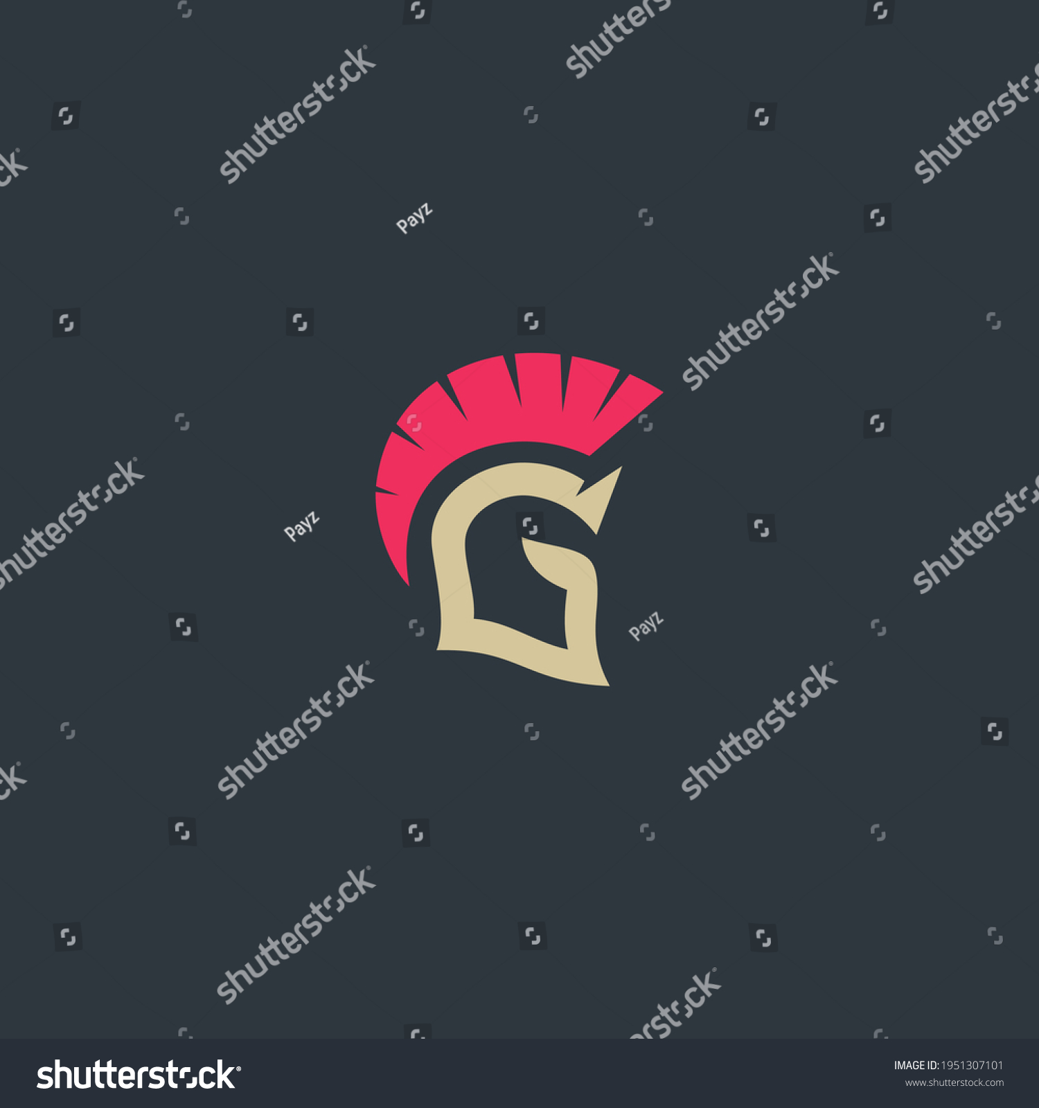 Gladiator Helmet Logo Letter G Stock Vector (Royalty Free) 1951307101 ...