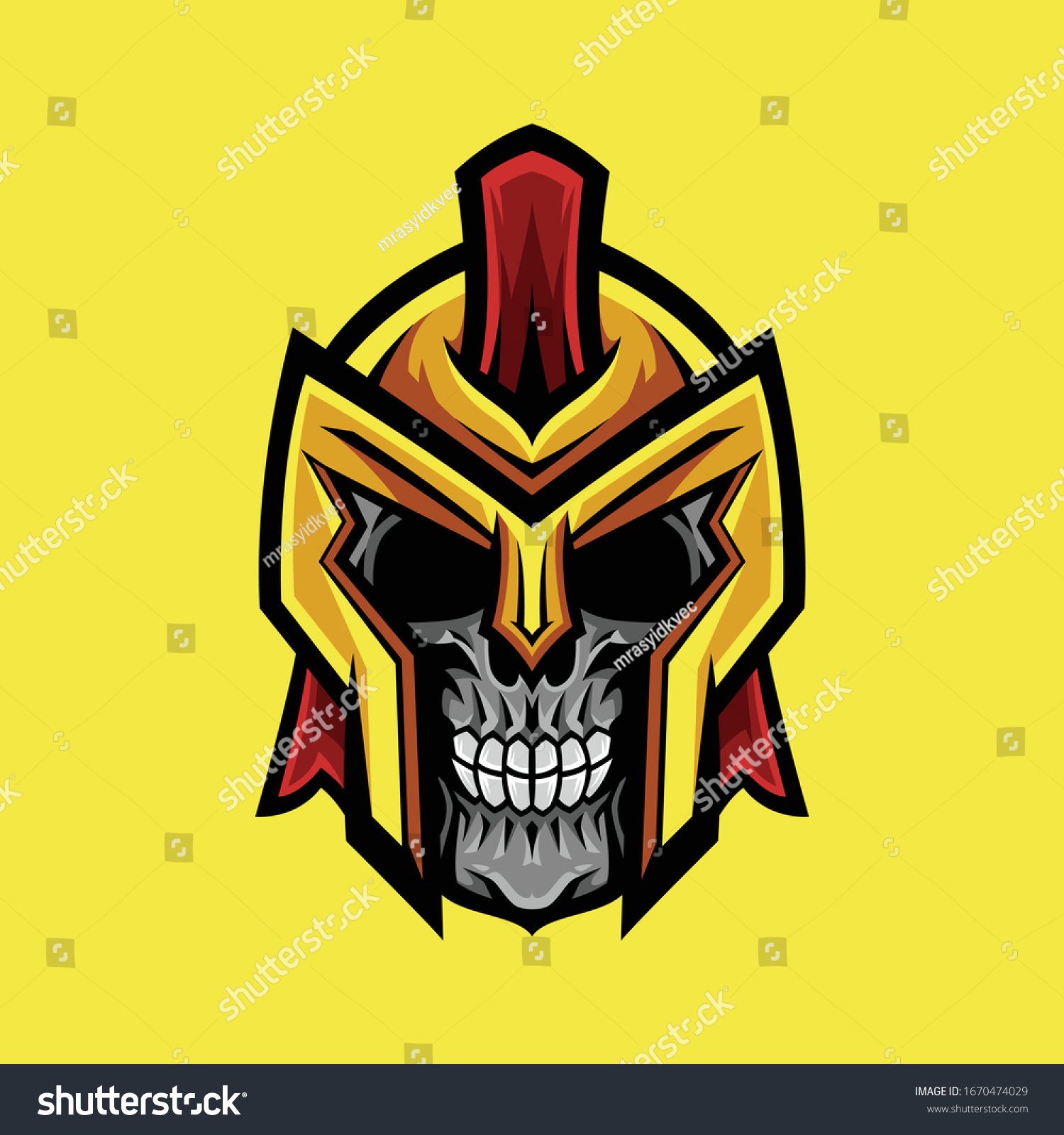 Gladiator Skull Head Logo Illustration Stock Vector (Royalty Free ...