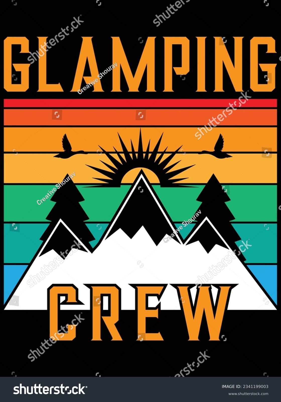 SVG of Glamping crew vector art design, eps file. design file for t-shirt. SVG, EPS cuttable design file svg