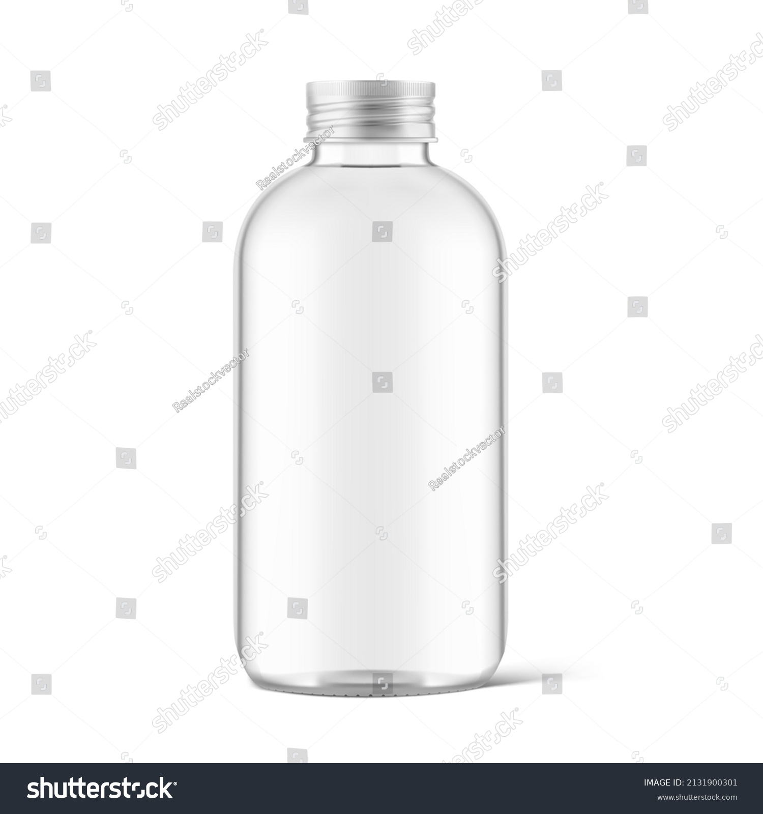 SVG of Glass bottle with screw cap mockup. Can be used for medical, cosmetic, food. Vector illustration isolated on white background. EPS10.	 svg