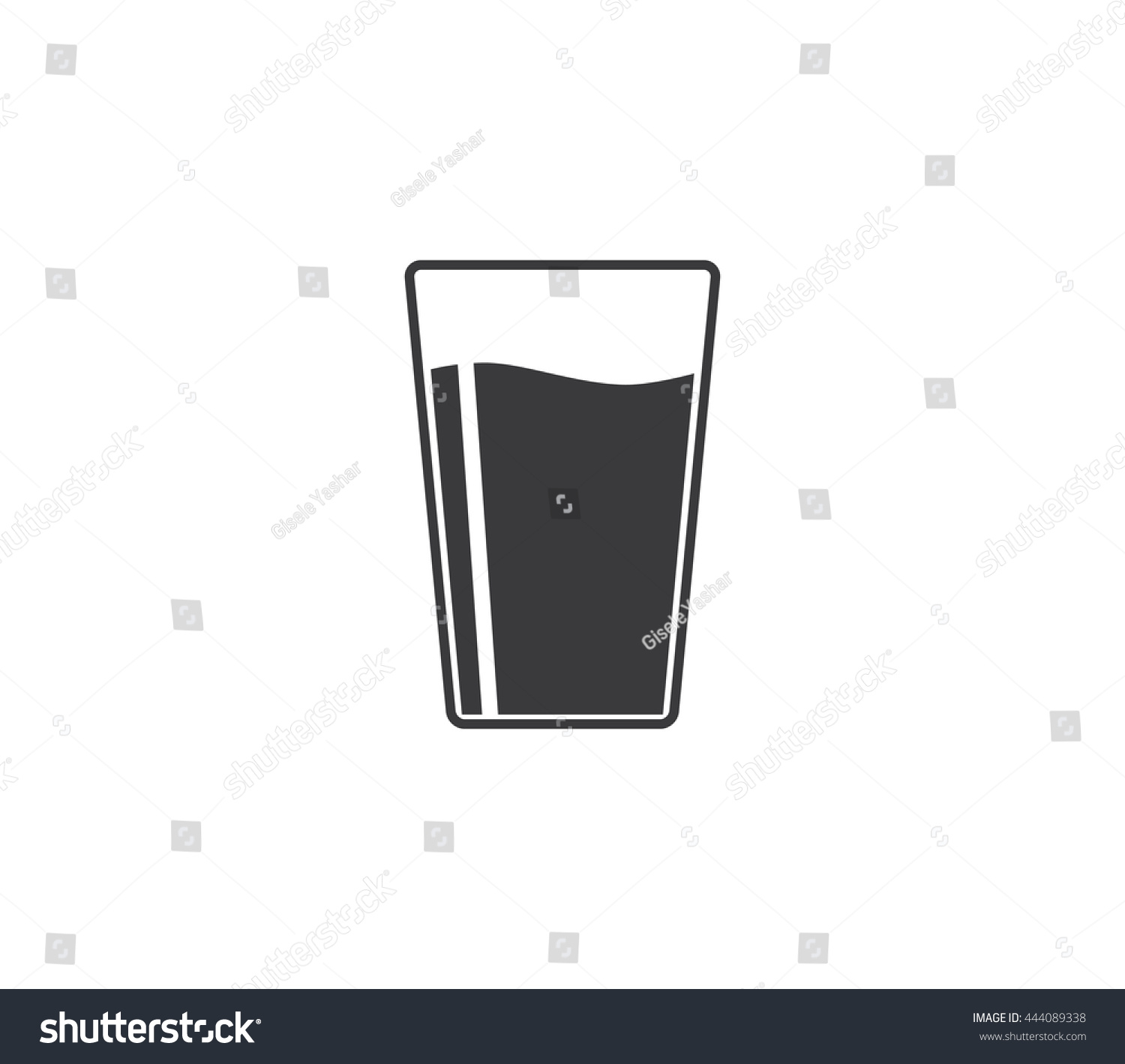 Glass Cup Icon Water Vector Stock Vector 444089338 - Shutterstock