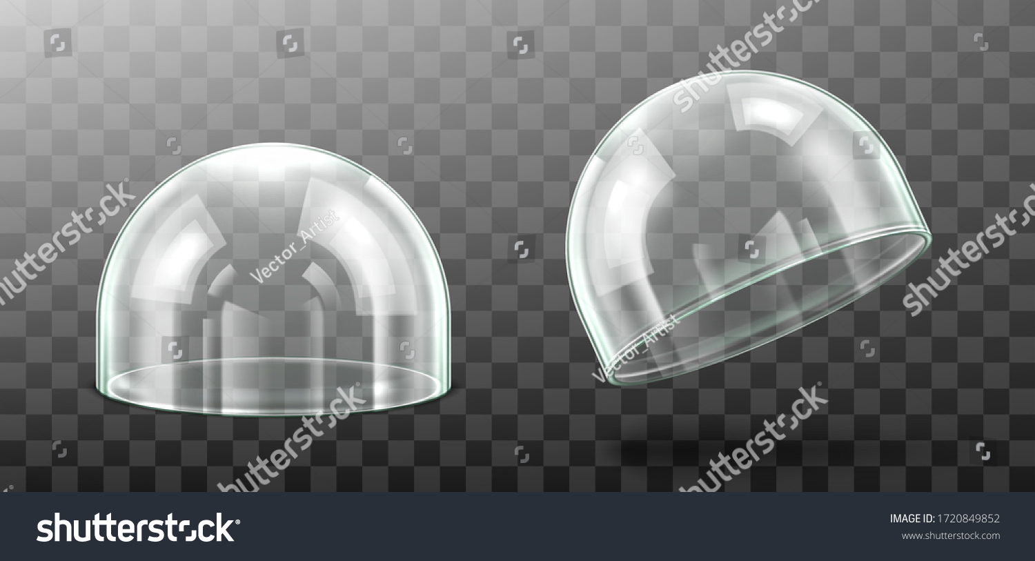 Glass Dome Isolated On Transparent Background Stock Vector (Royalty