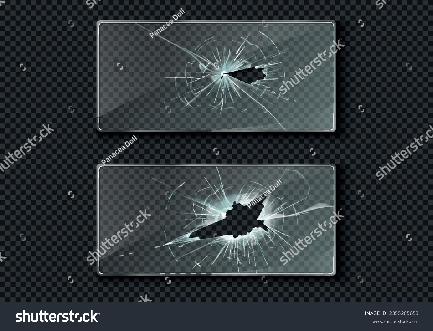 SVG of Glass framework, broken glass set. Vector illustration svg