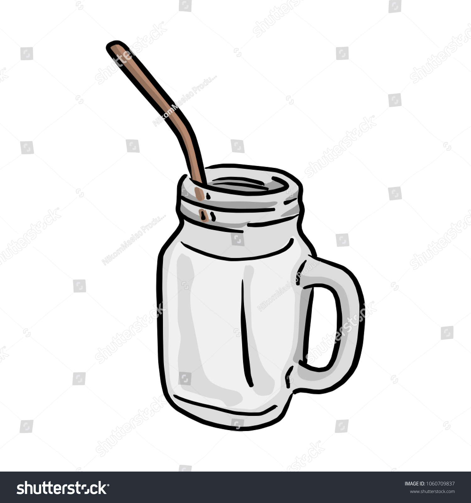 Glass Milk Straw Vector Illustration Sketch Stock Vector Royalty Free 1060709837 Shutterstock 