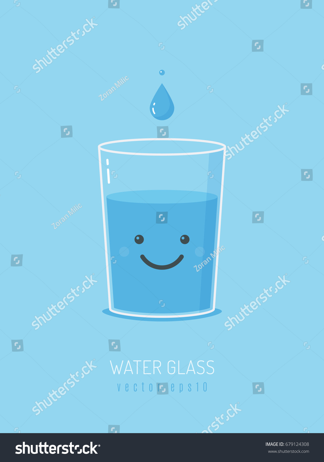 Glass Water Cartoon Smiley Face Vector Stock Vector Royalty Free 679124308 Shutterstock 4771