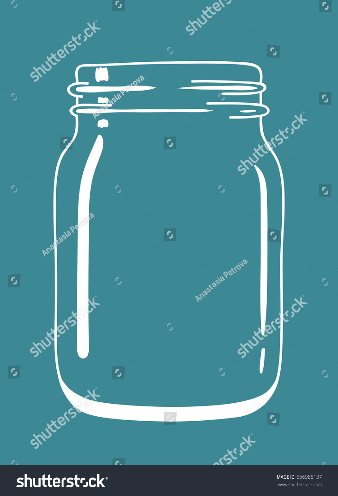 jar vintage vector Stock Transparent Glass Mason Jar Doodle Vintage Vector