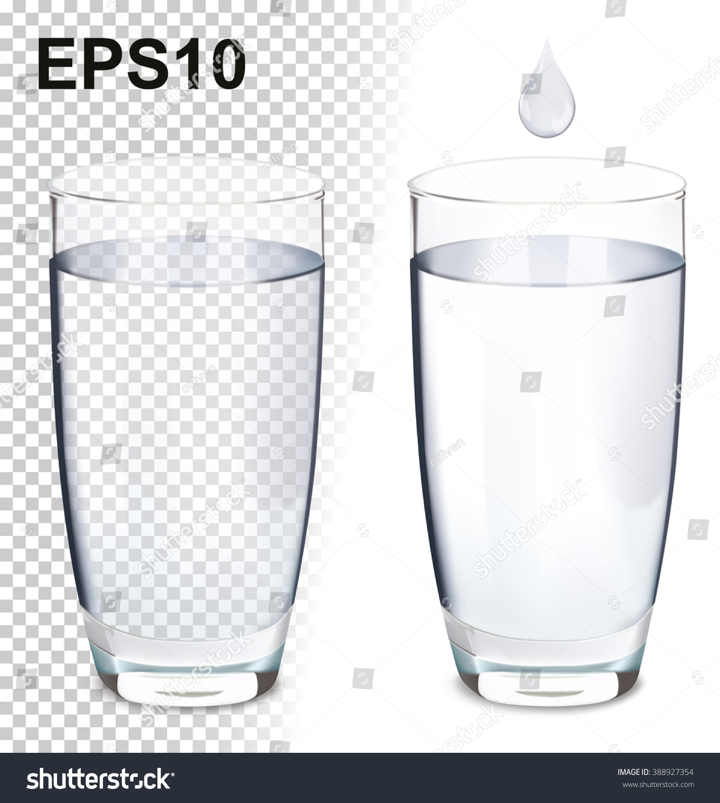 Glass Water Isolated Vector Illustration Stock Vector Royalty Free 388927354