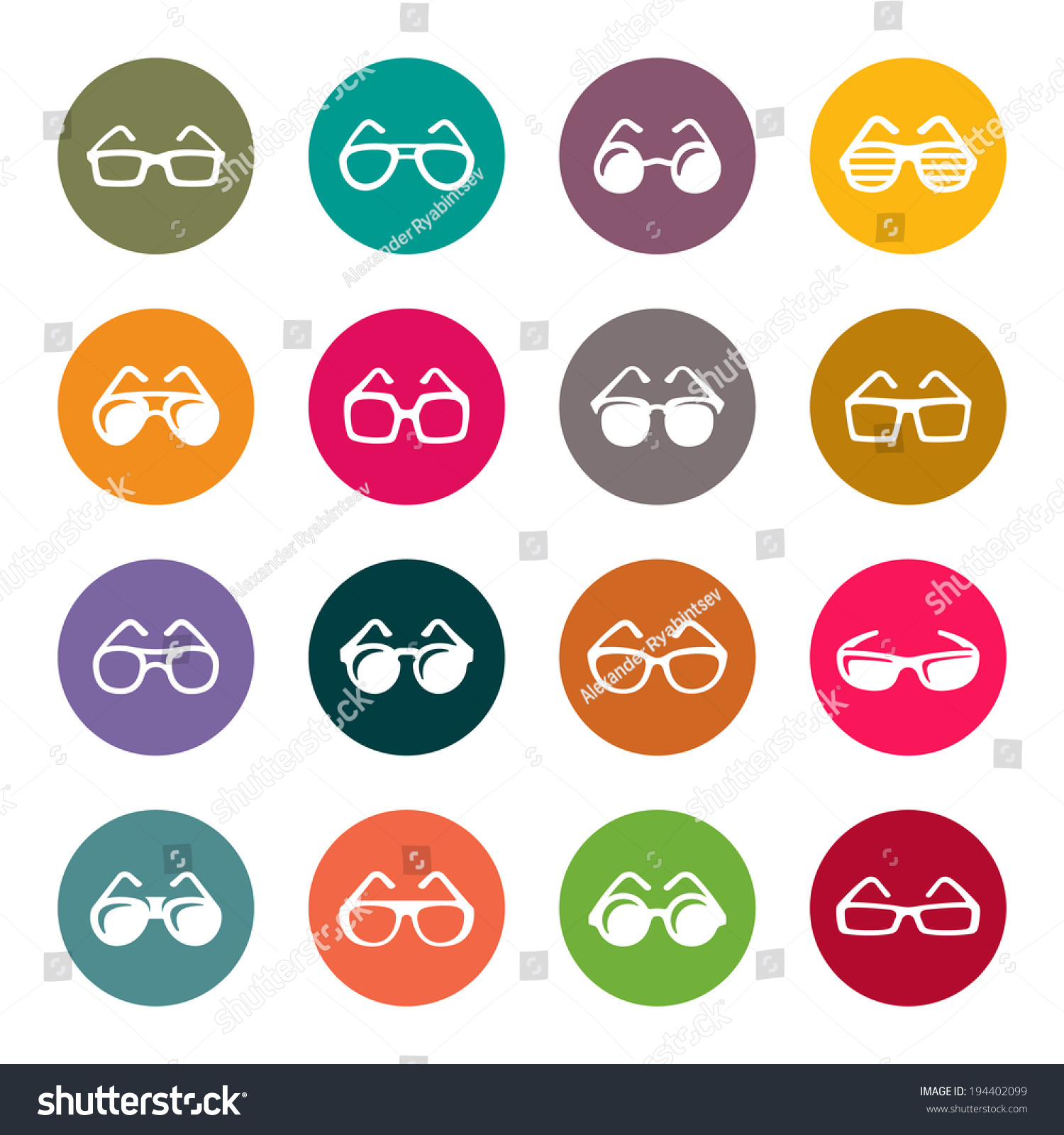 Glasses Icon Set Stock Vector Royalty Free 194402099 Shutterstock 4717