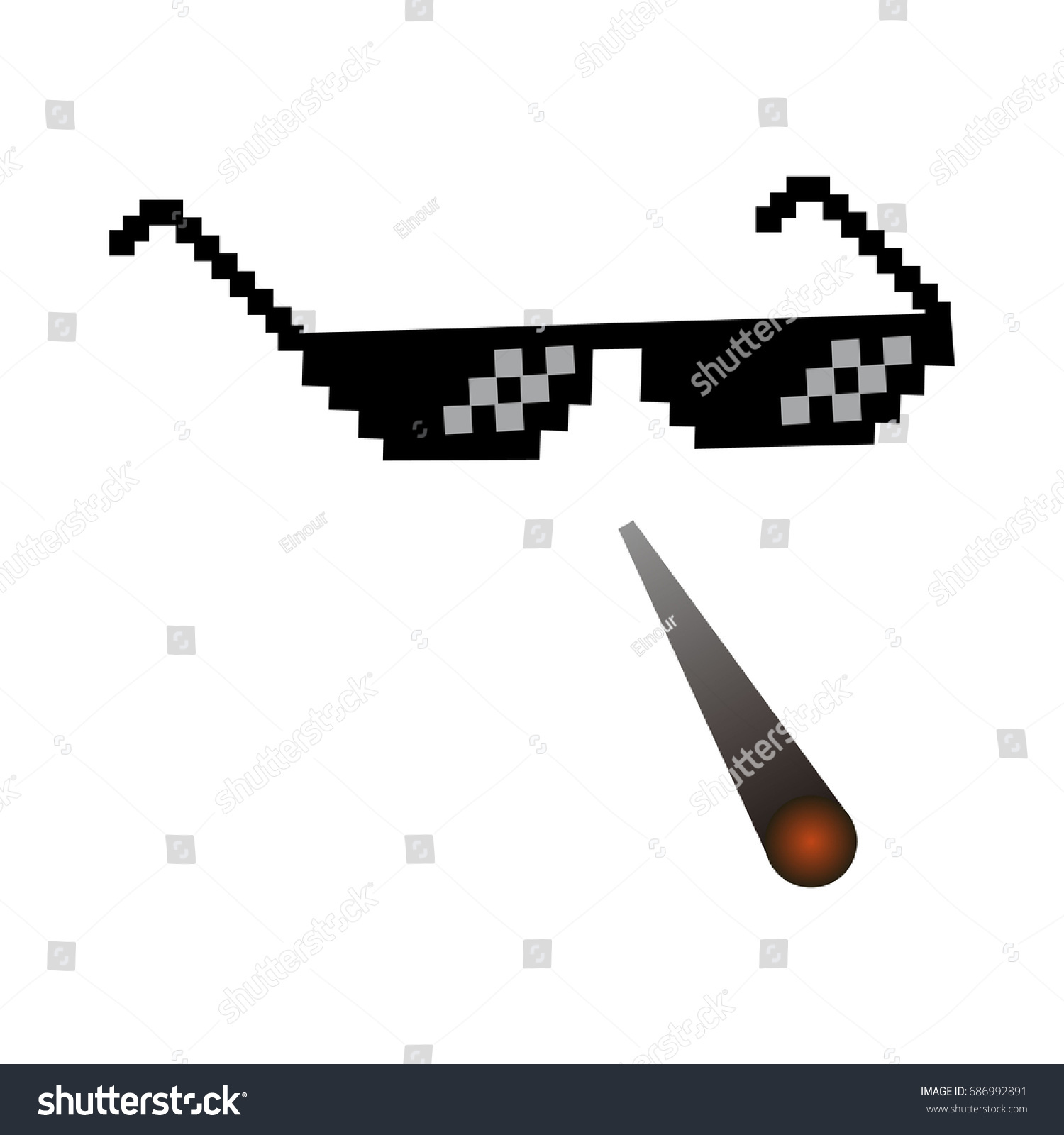 Glasses Pixel Vector Icon Pixel Art 库存矢量图 免版税