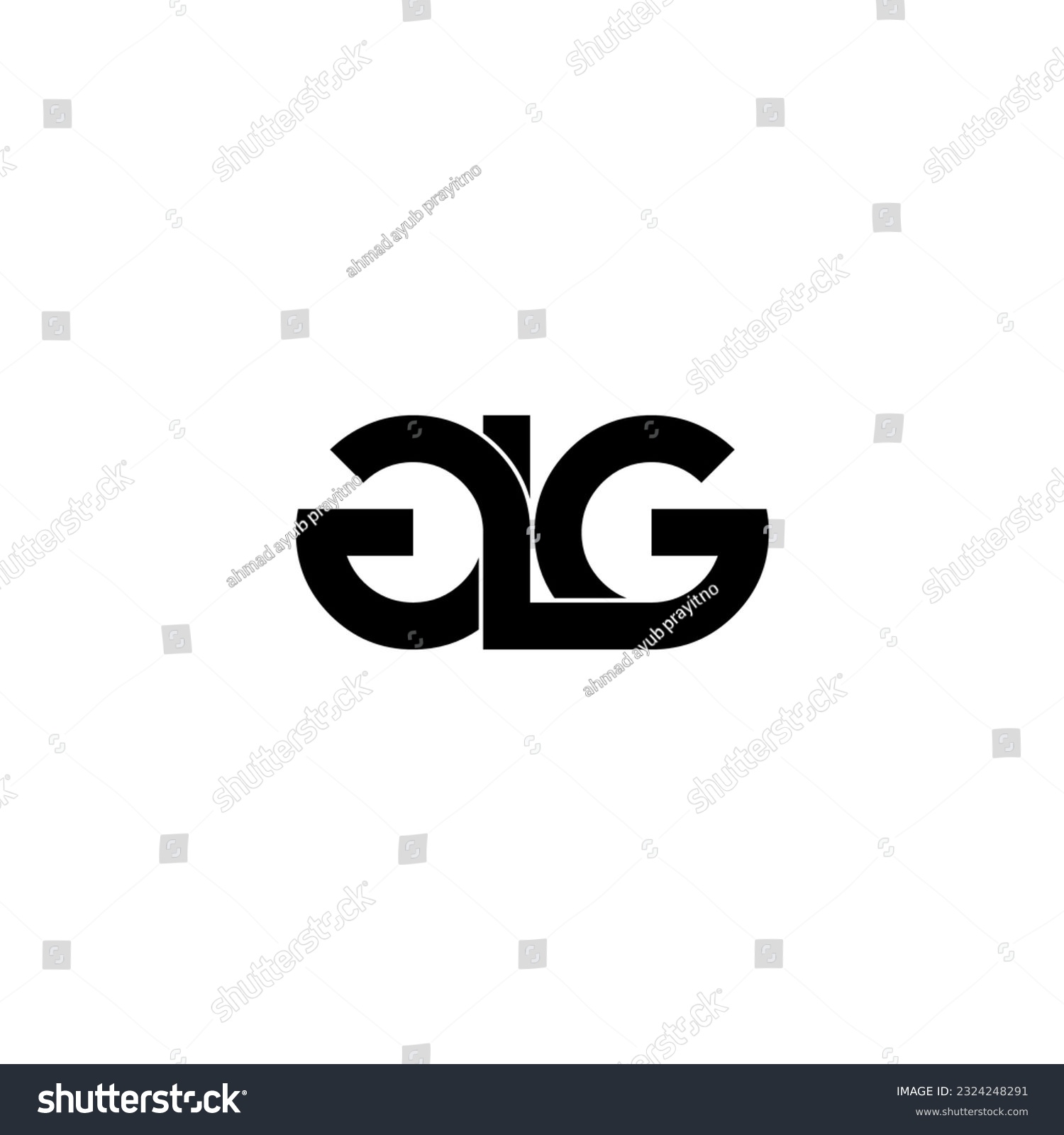 SVG of glg lettering initial monogram logo design svg
