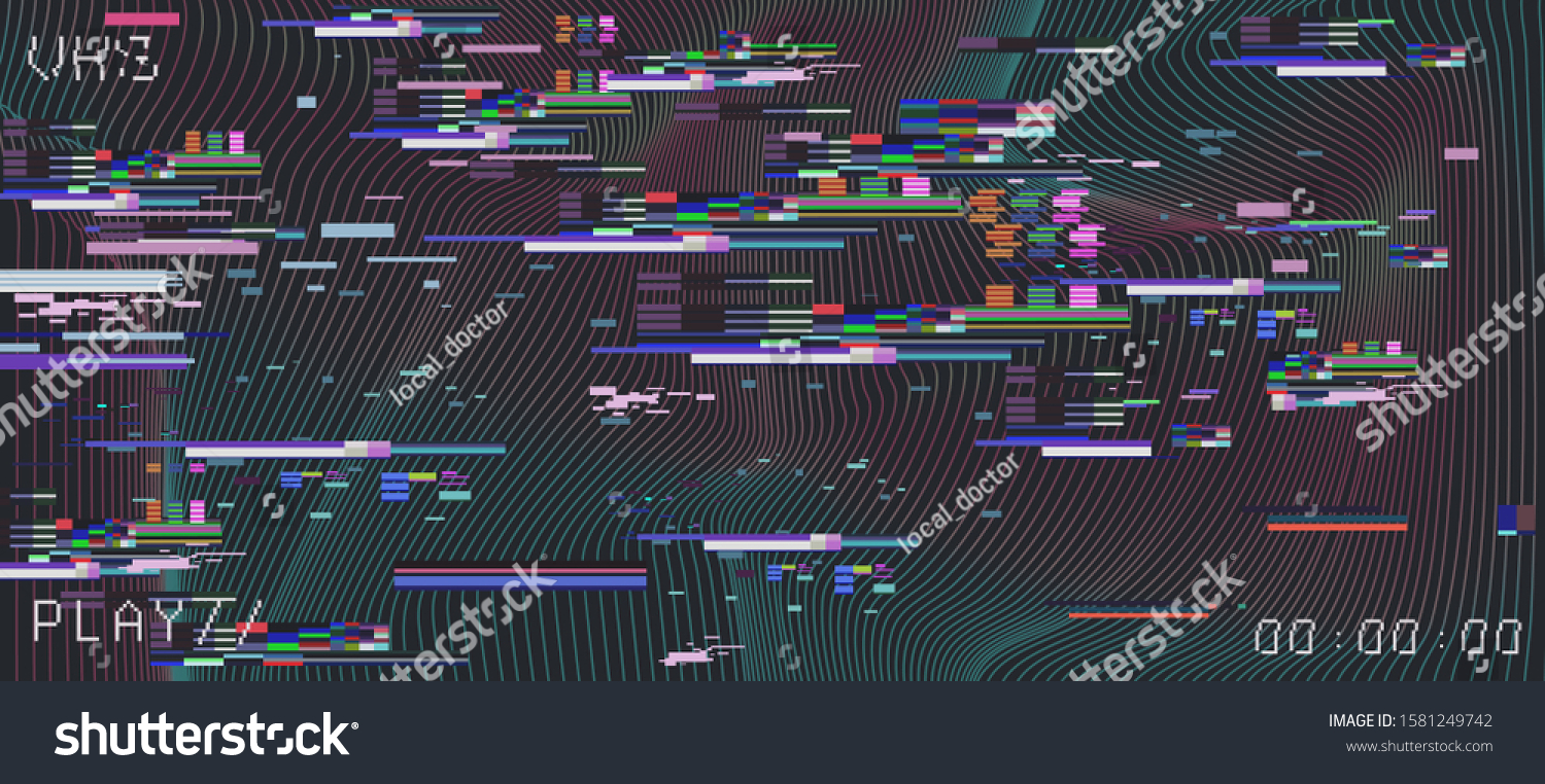 Glitch Camera Effect Retro Vhs Background Stock Vector Royalty Free Shutterstock