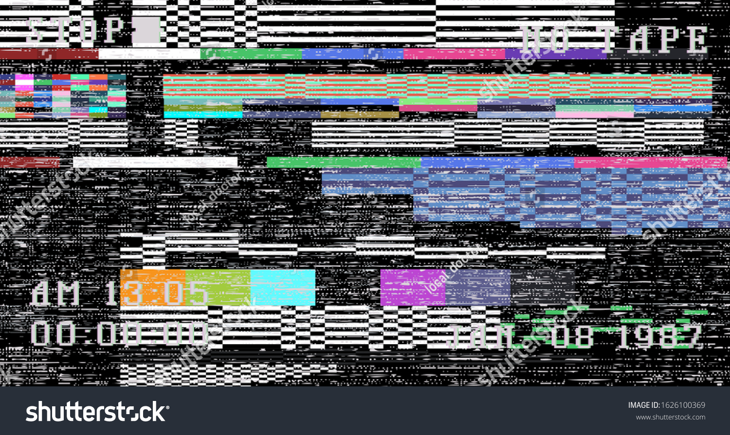 Glitch Camera Effect Retro Vhs Background Stock Vector Royalty Free Shutterstock