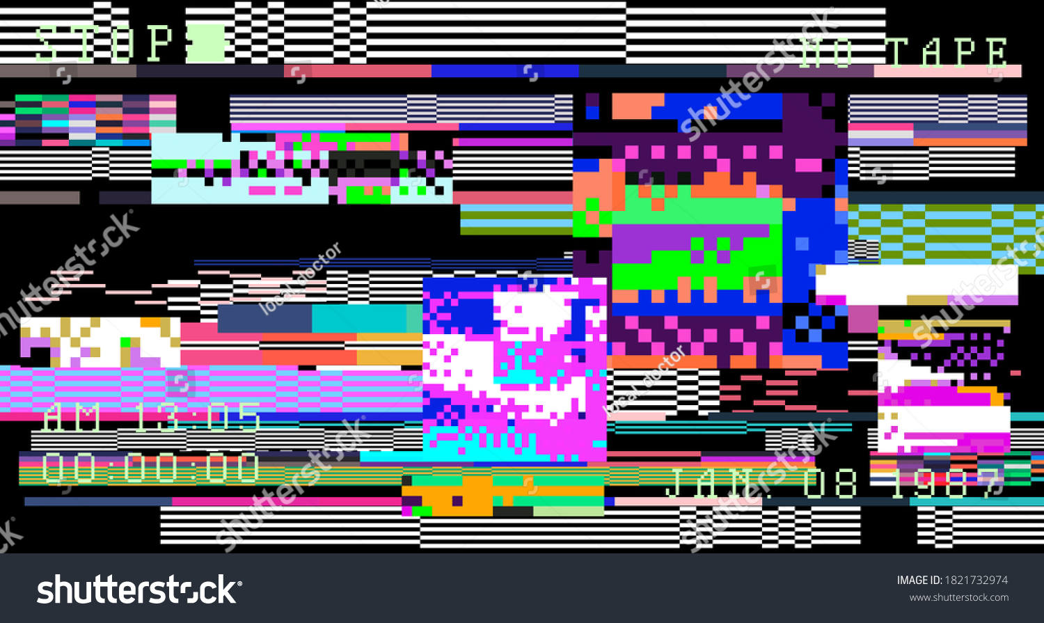 Glitch Datamoshing Camera Effect Retro Vhs Stock Vector Royalty Free Shutterstock