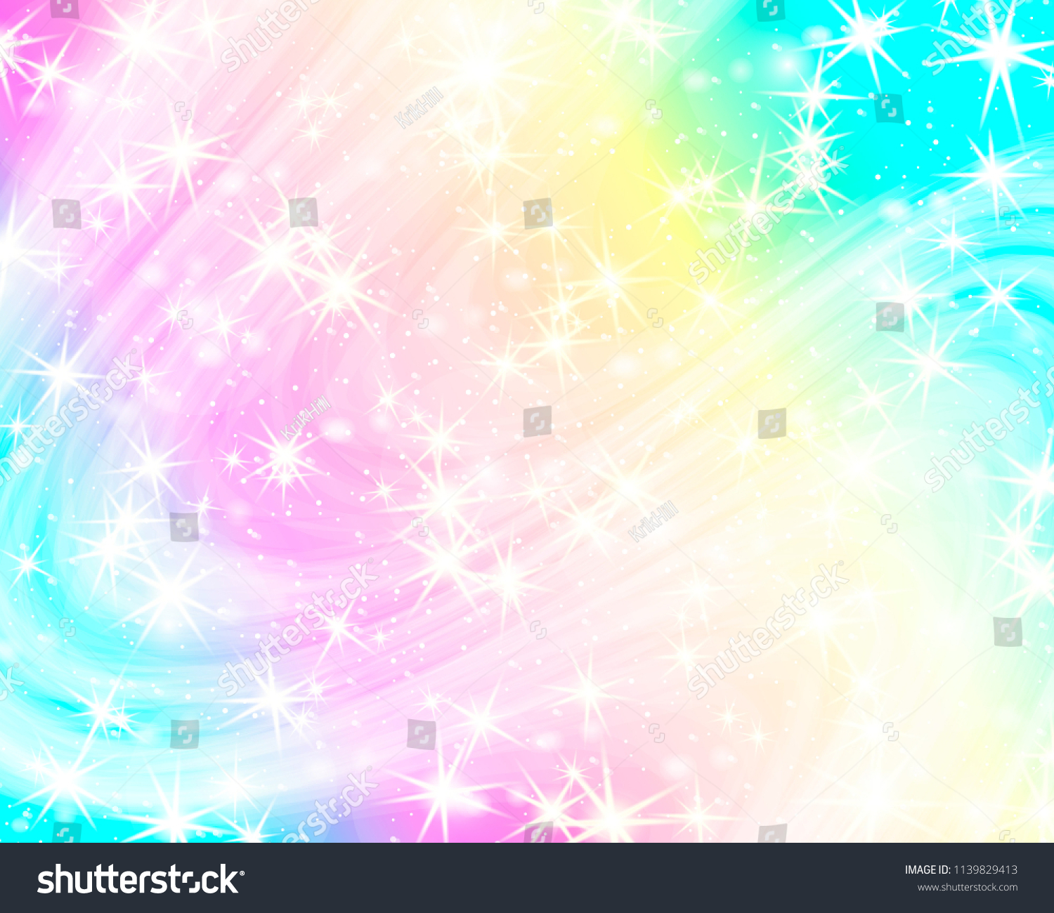Glitter Rainbow Background Sky Pastel Color Stock Vector Royalty