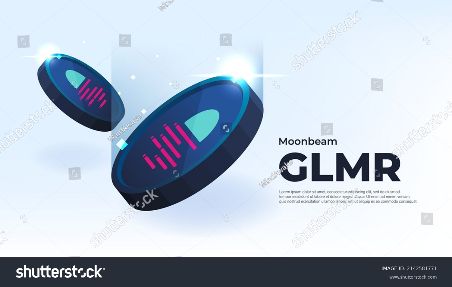 SVG of Glmr coin cryptocurrency concept banner background. svg