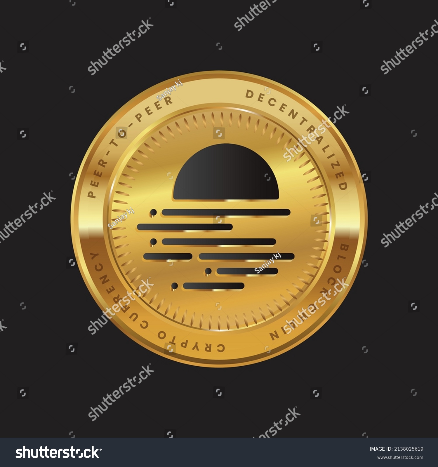 SVG of GLMR Cryptocurrency logo in black color concept on gold coin. Moonbeam Coin Block chain technology symbol. Vector illustration. svg